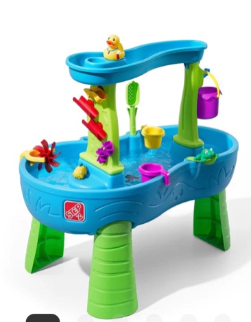 Step2 Rain Showers Splash Pond Toddler Water Table, Kids Water and Sand Activity Sensory Playset, Summer Outdoor Toys, 13 Piece Toy Accessories, For Toddles 1.5+ Years Old