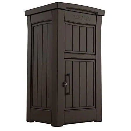 Keter Delivery Box for Porch with Lockable Secure Storage Compartment to Keep Packages Safe  One size  Brown