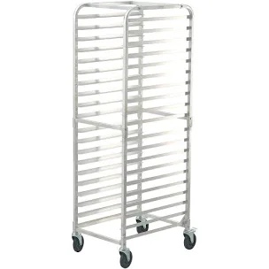 (Used) VEVOR Bun Pan Rack, 20-Tier Commercial Bakery Racks with Brake Wheels, Aluminum Racking Trolley Storage for Half & Full Sheet, Speed Rack For Kitchen Home, Bread Baking Equipment, 26"L x 20.4"W x 70"H