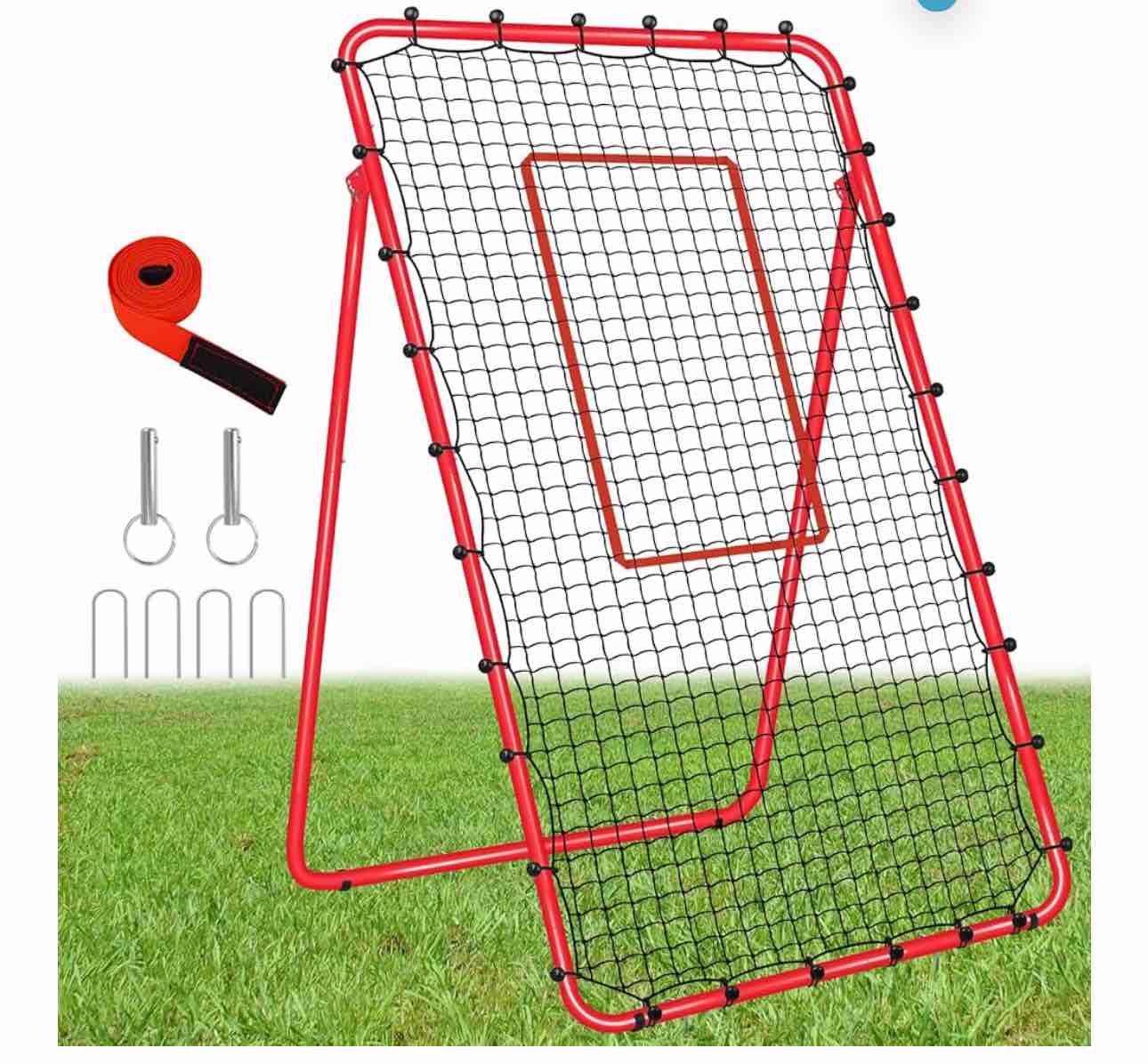 7x4 FT Multi-Sport Rebounder Net for Baseball Volleyball Softball Soccer Lacrosse, Bounce Back Fielding Trainer – Sturdy Steel Frame, Portable with Carry Bag – Great for Team & Solo Training