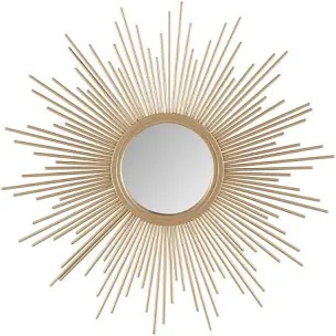 MAIKAILUN Sunburst Mirror, 24" Boho Mirror, Gold Sun Decorative Mirrors for Wall Decor, Small Mid Century Modern Small Living Room