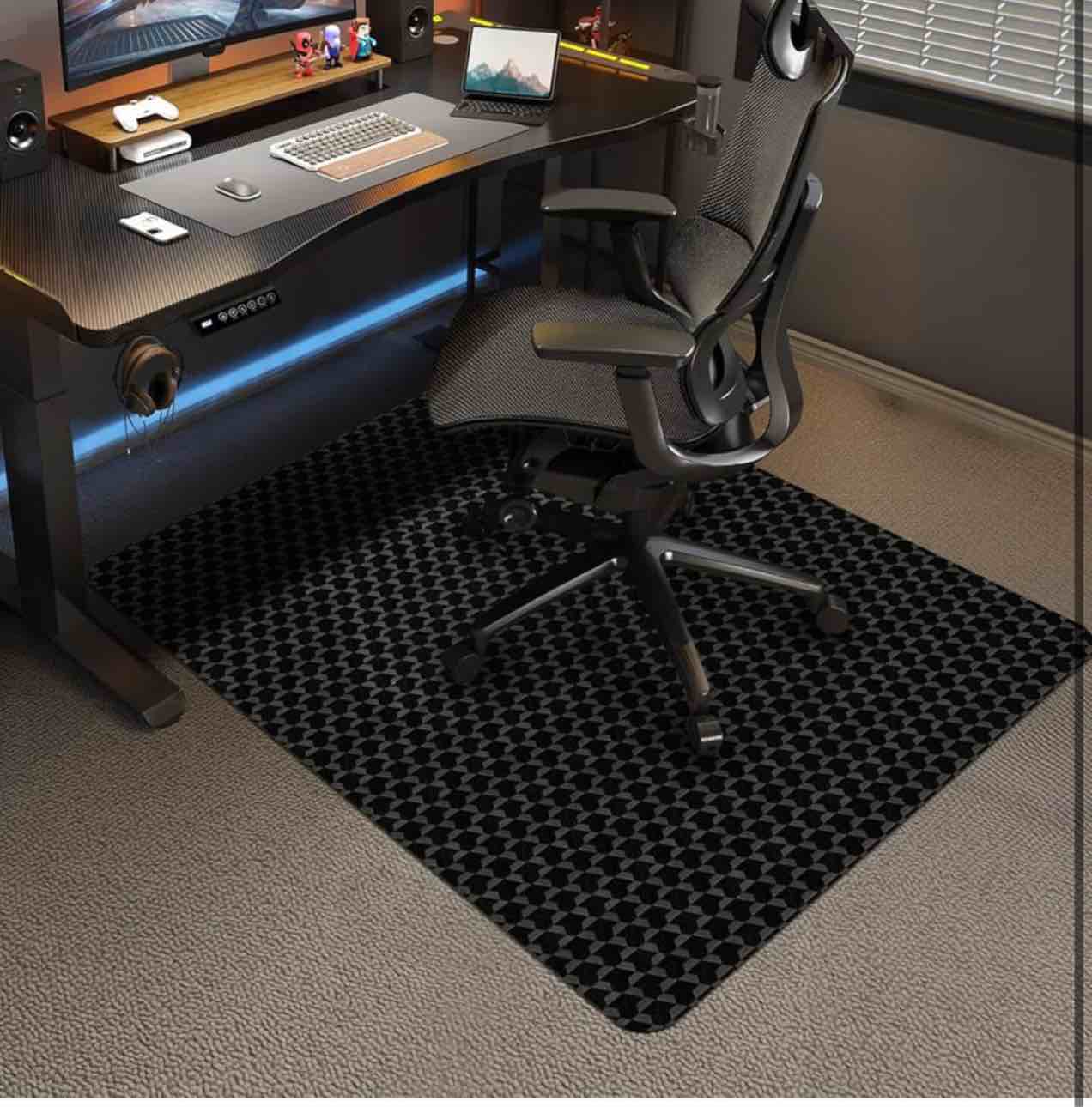 vicwe office chair mat for carpeted floors, 48"x36" rectangle desk chair mats with studs for low and no pile carpeted floors, easy glide computer desk chair mat for home & offices