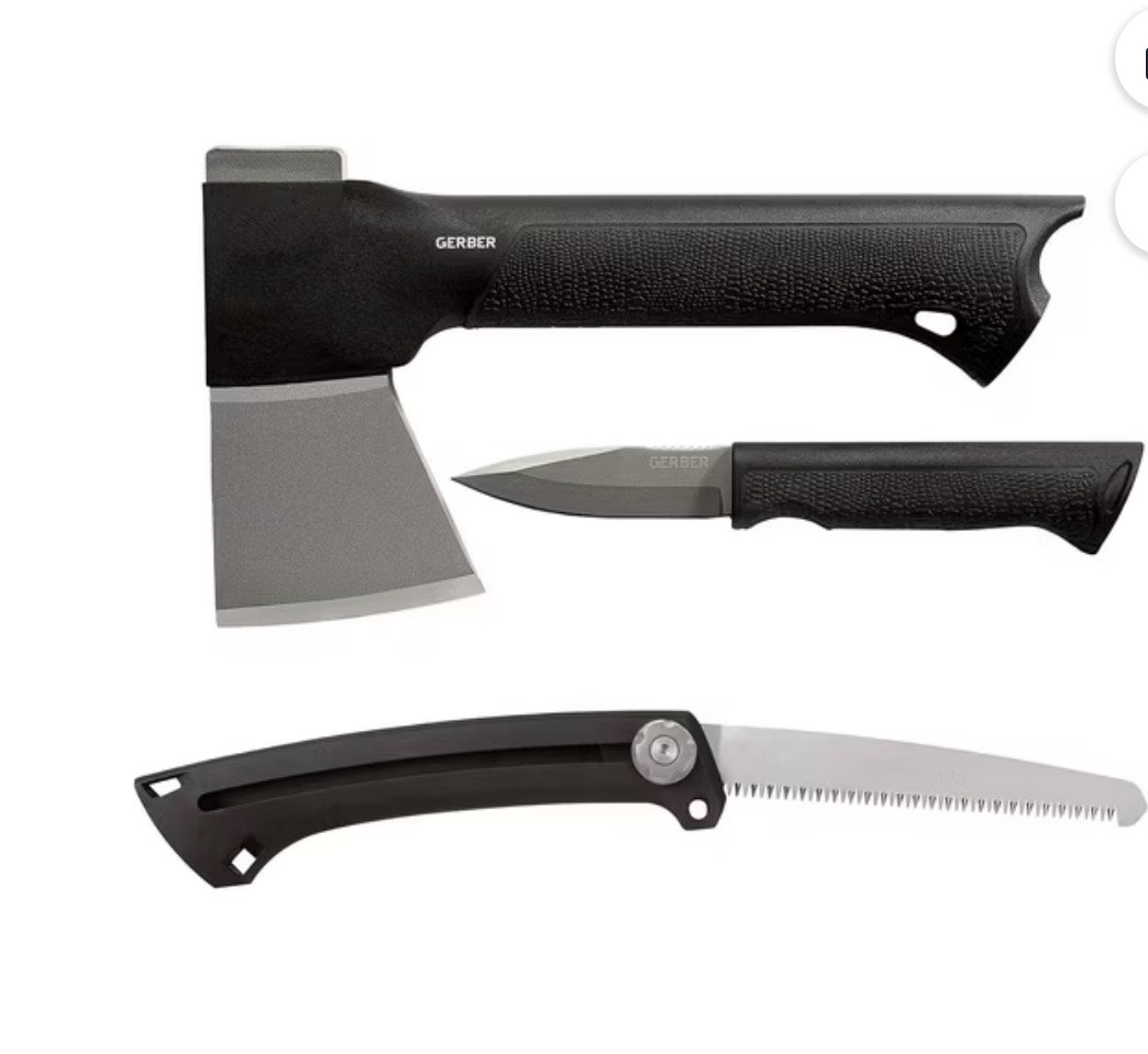 Gerber Gear 3-in-1 Axe, Knife, and Saw Combo Set