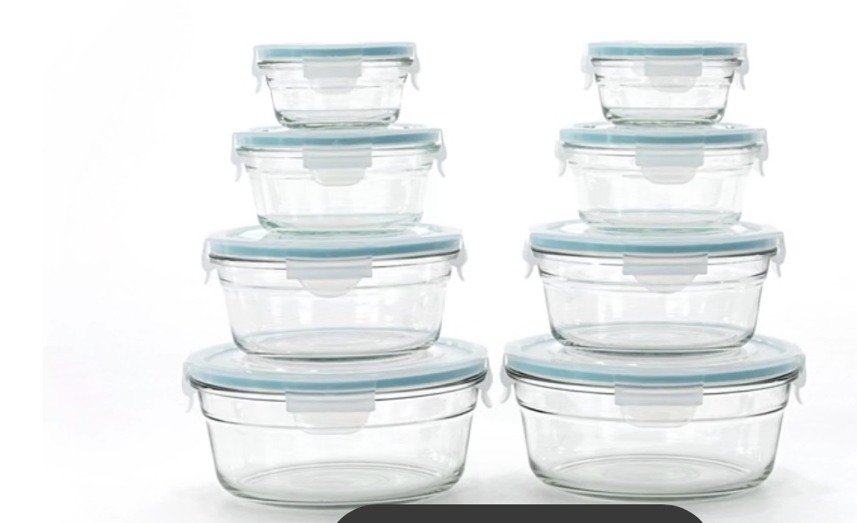 Member's Mark 16-Piece Round Shape Glass Food Storage Set by Glasslock