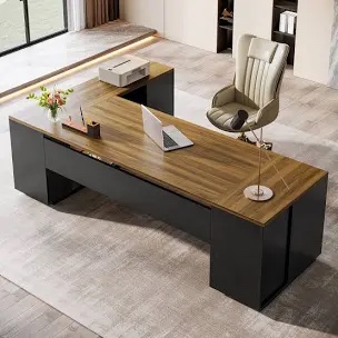 85.8" L-Shaped Executive Desk