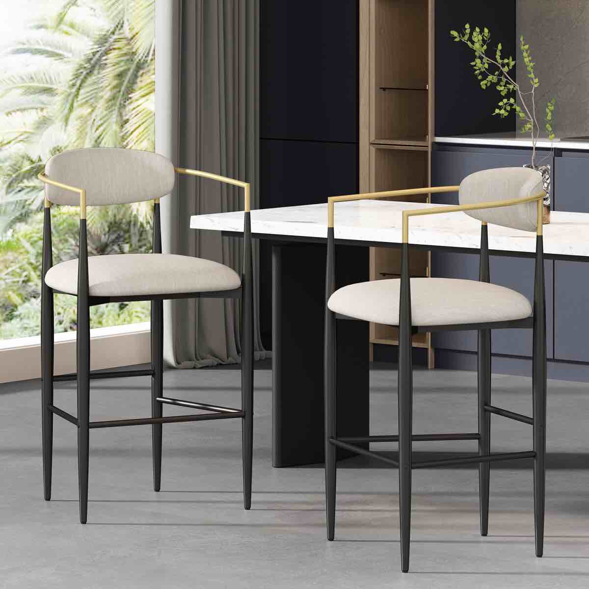 amen upholstered bar stools (set of 2)