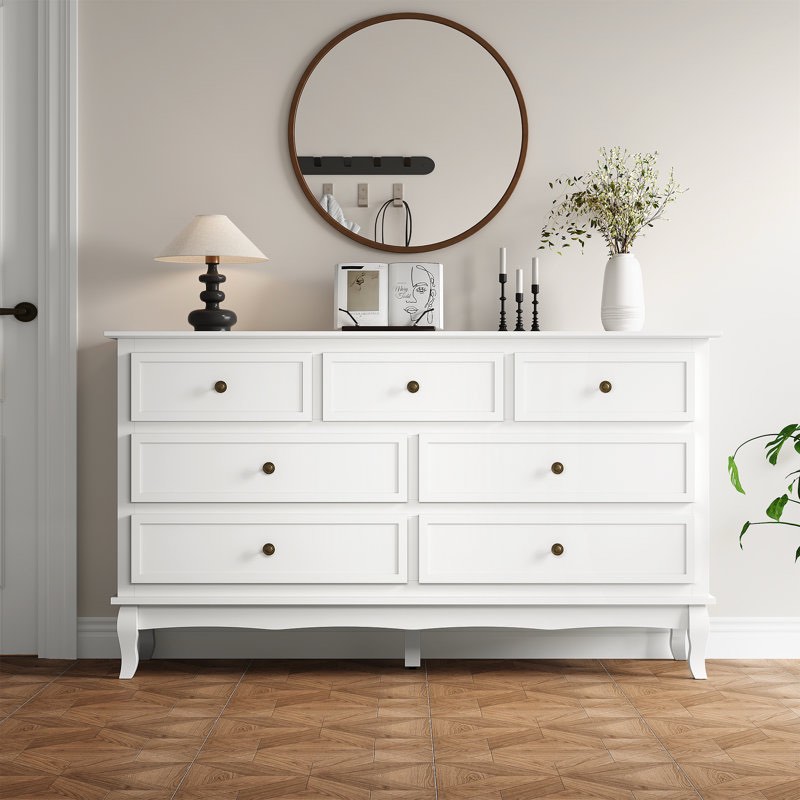 55'' Dresser With 7 Spacious Drawers