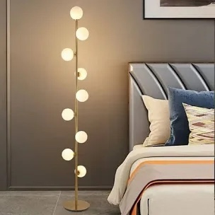 Sequim Jazzalyn 5ft Modern LED Gold 9-Light Tree Floor Lamp Whit