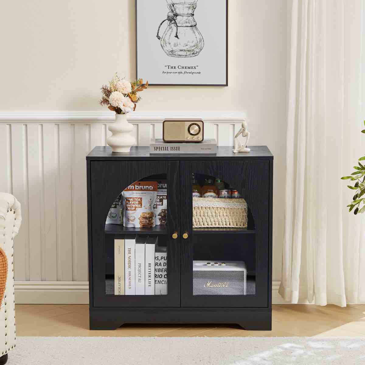 acrylic door accent cabinet