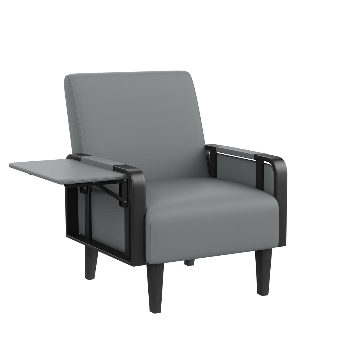 Whole Metal Frame Upholstered Accent Chair With Side Tray Table