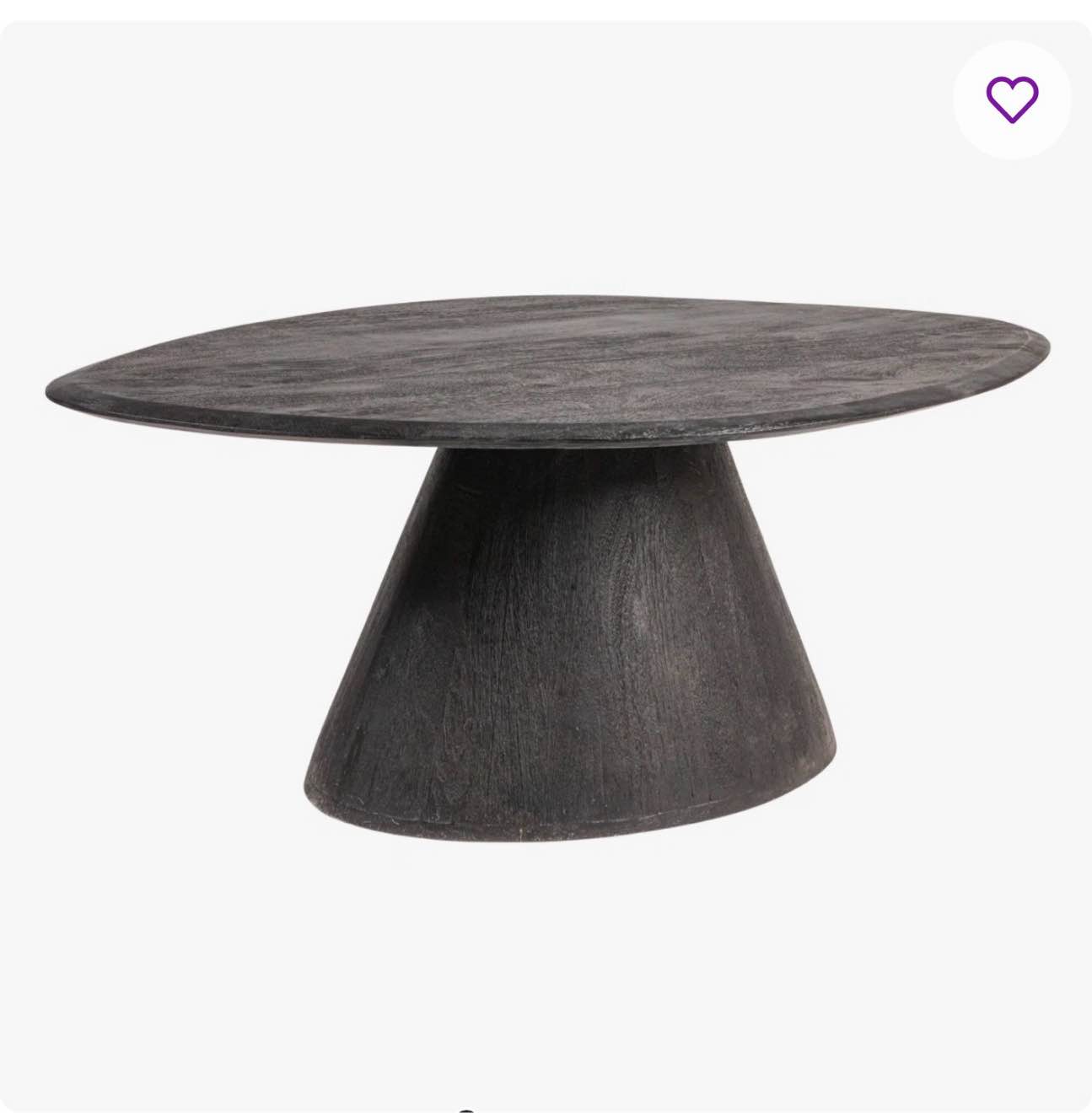 Asymmetrical Organic-Shaped Mango Wood Coffee Table with Conical Base