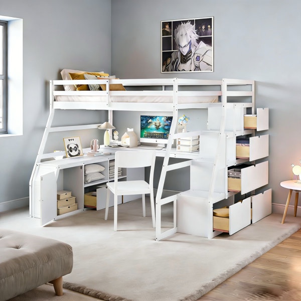 Heiki Storage Loft Bed with Desk an