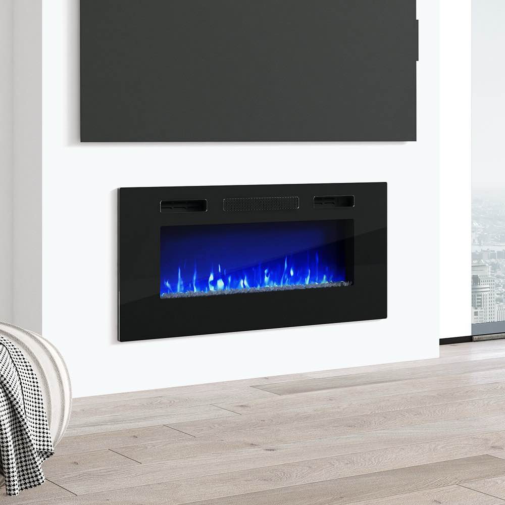 40-Inch Black Electric Fireplace