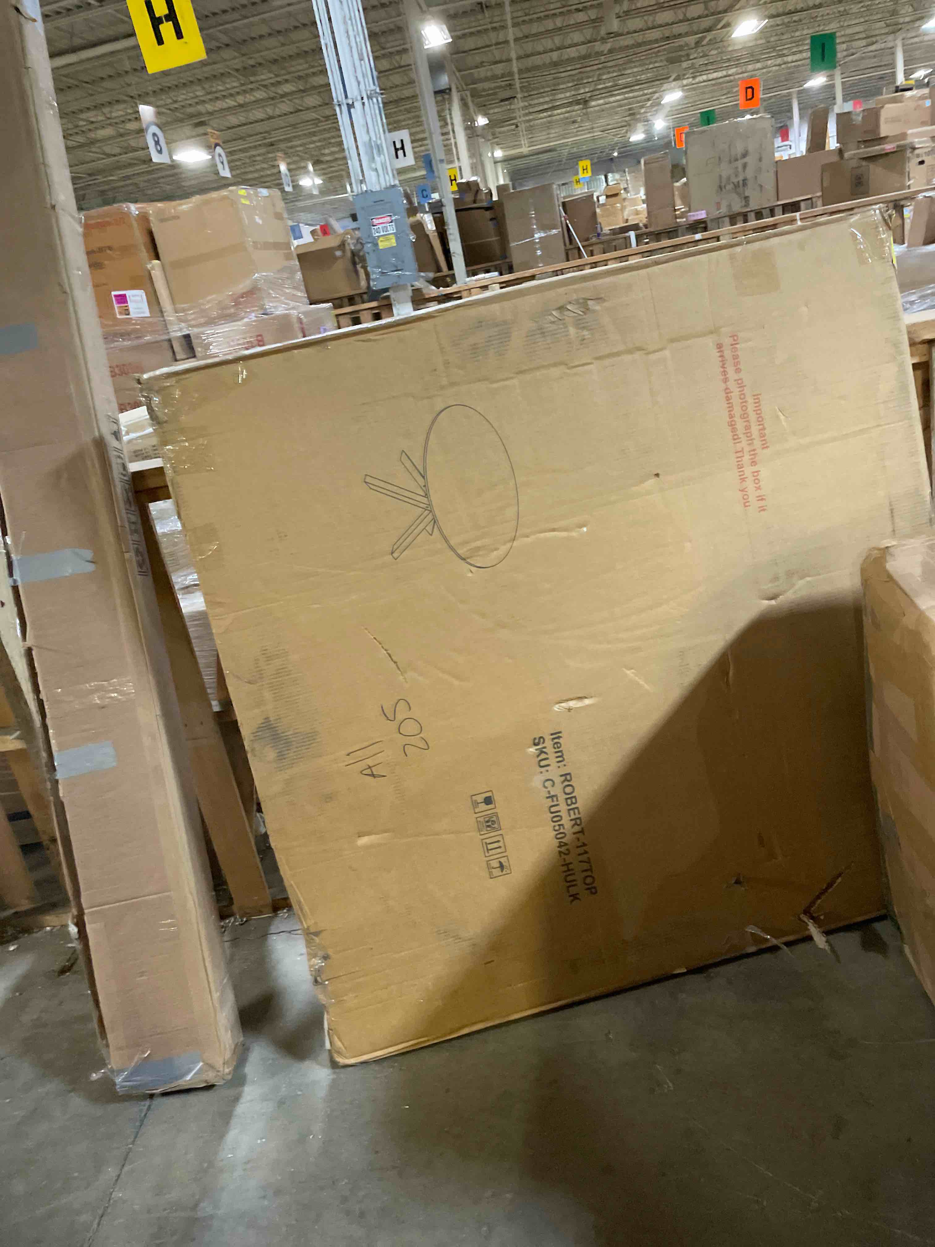 Condition photo showing As Is for 42.1"WHITE Table Mid-Century Dining Table For 4-6 People With Round (only table top)