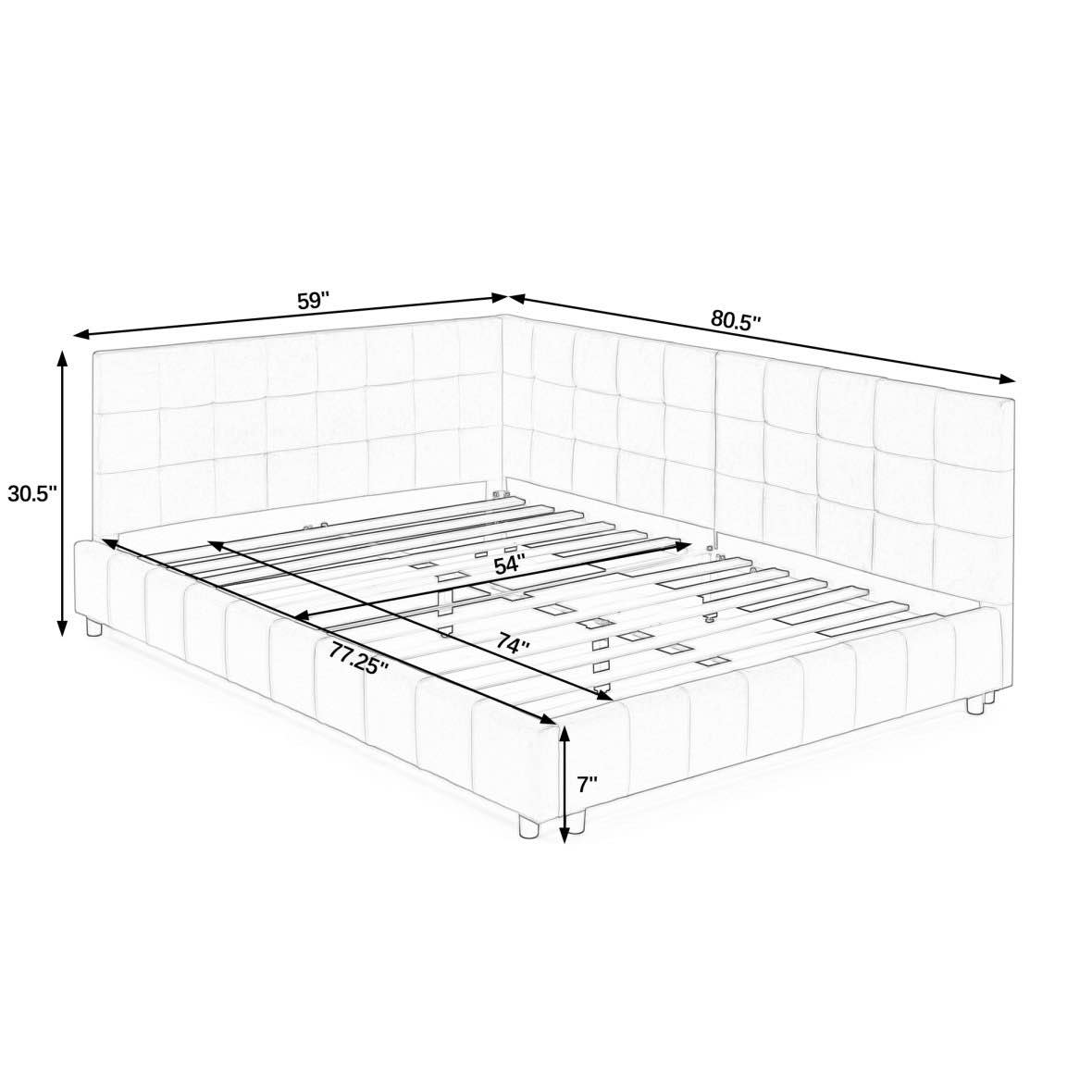 Condition photo showing Good Condition for Corner Bed With Grid Design, Modern(ONLY THE HEADBOARDS)