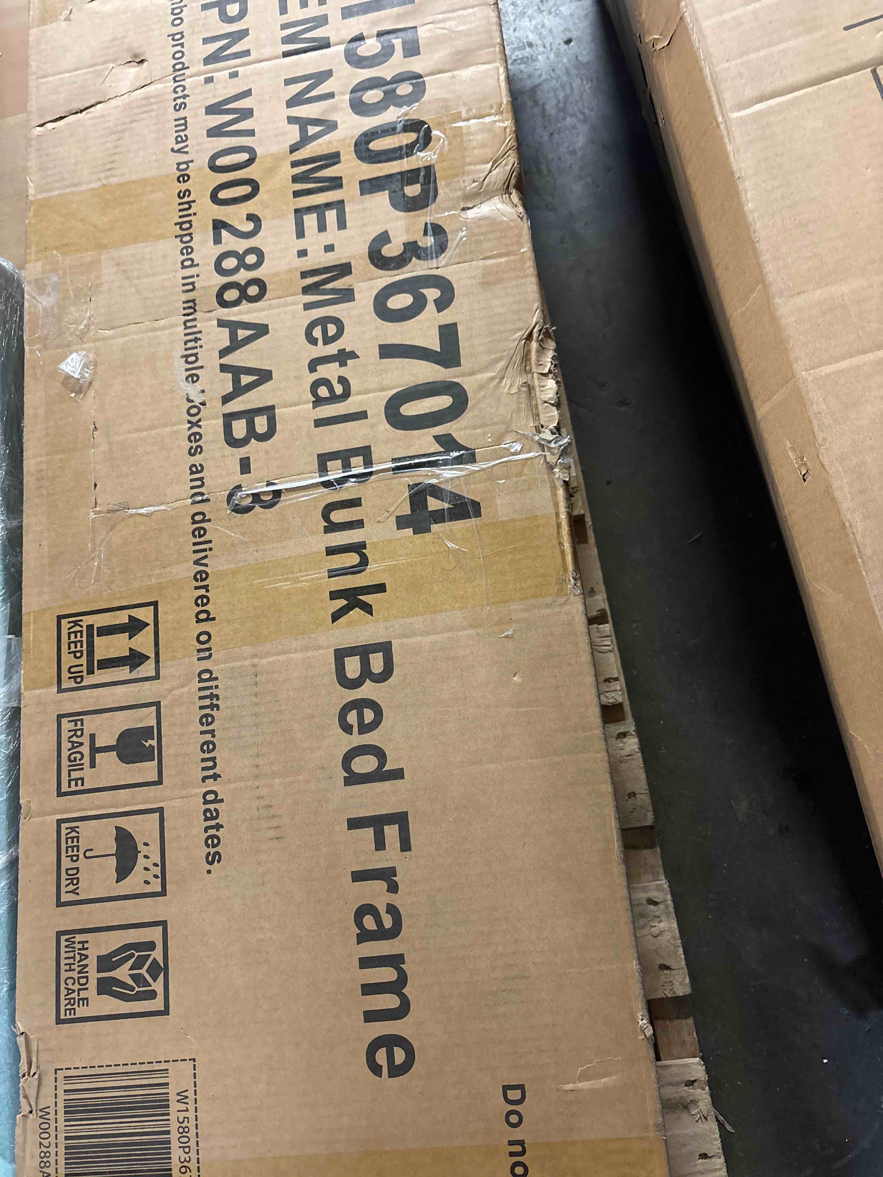 Condition photo showing As Is for L-Shaped Twin XL over Queen Bunk Bed