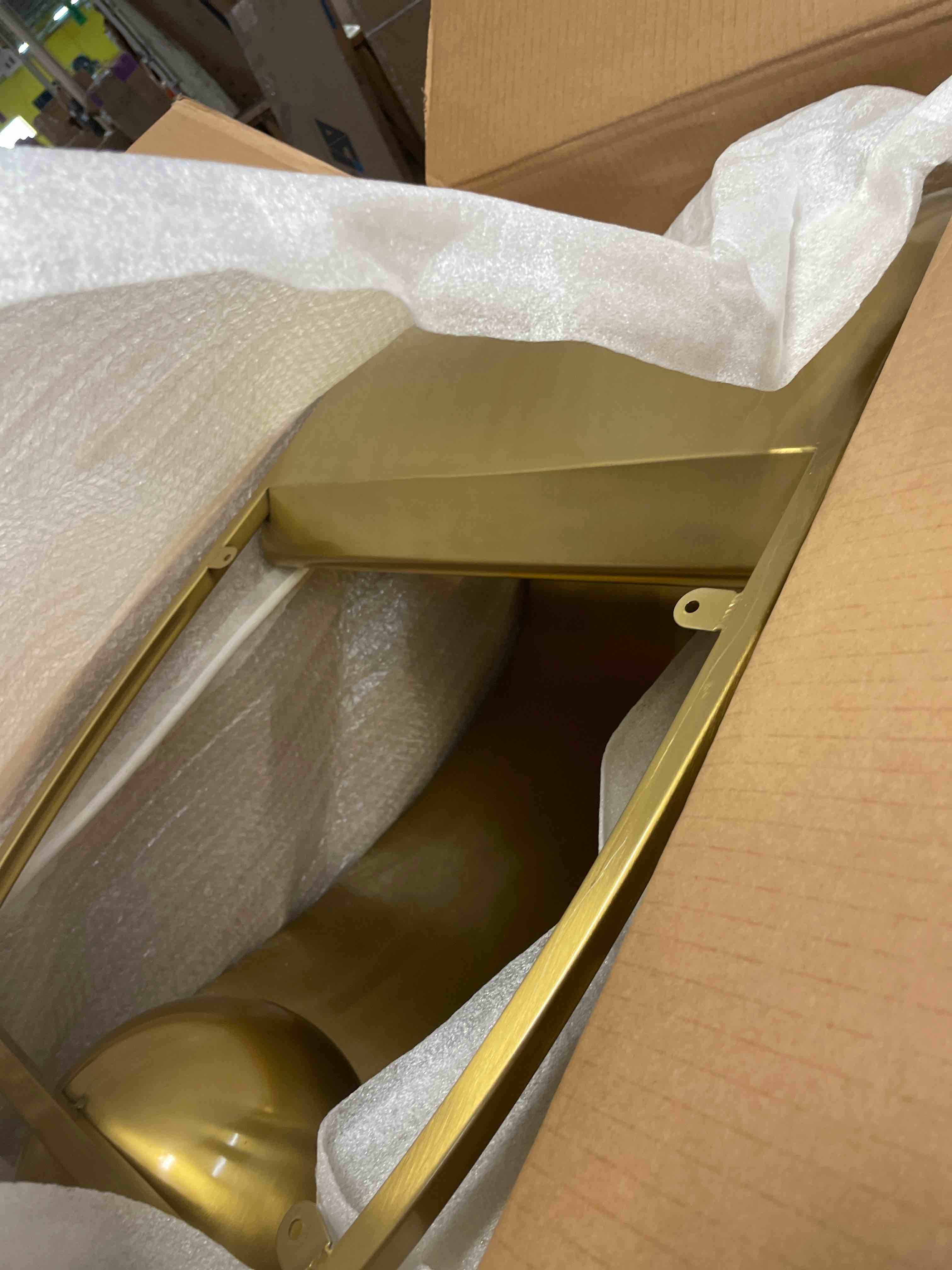 Condition photo showing New/Like New for 49.2-Inch Modern Oval Marble Coffee Table with Sturdy Gold Metal Base | Luxury Living Room Furniture for Home Decor | Scratch-Resistant & Easy Assembly (Gold). ( BASE ONLY ) 