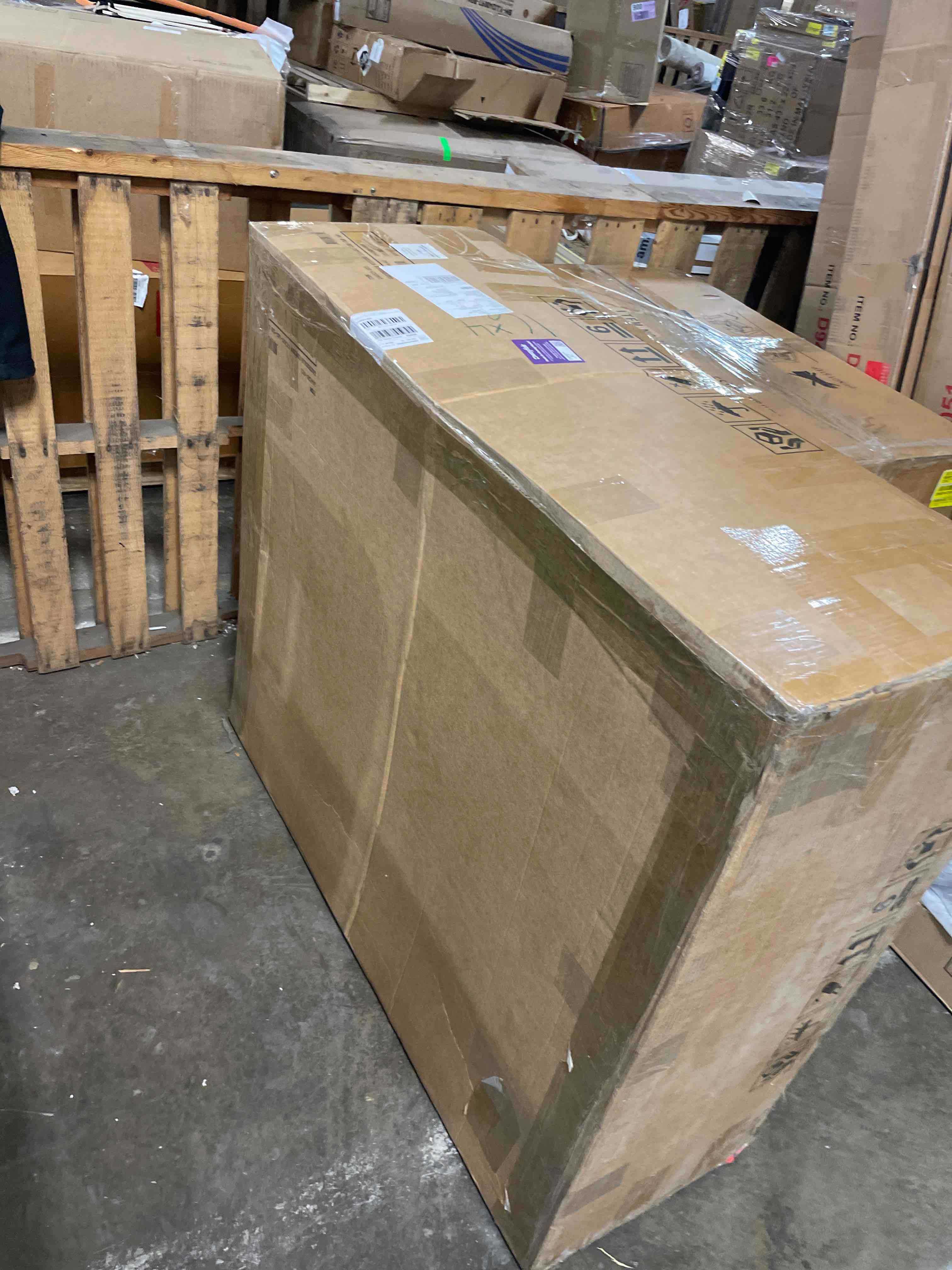 Condition photo showing New/Like New for Gardendale Kitchen Island, Tan Oak ( BASE ONLY ) 