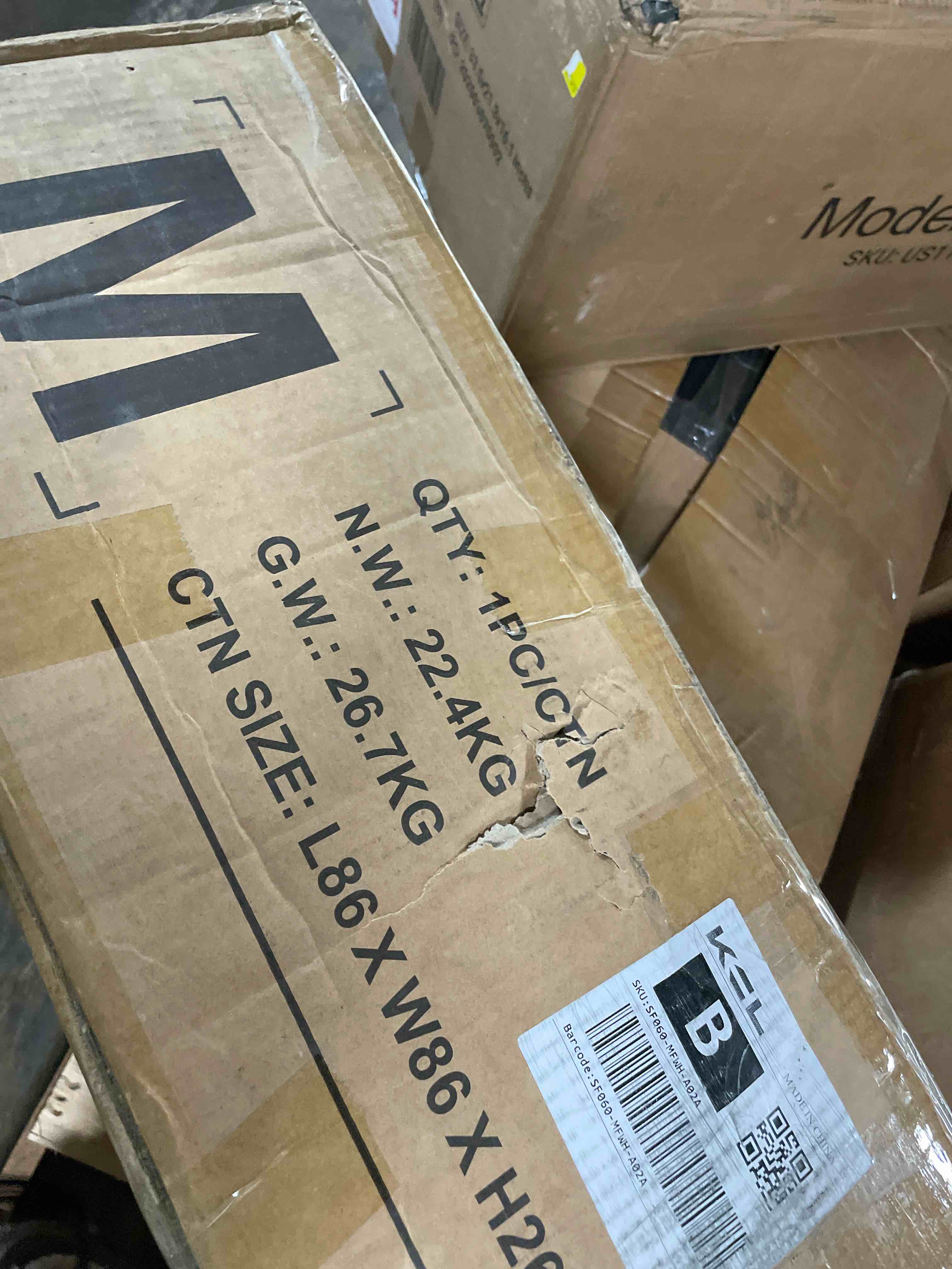 Condition photo showing As Is for INCOMPLETE 141.7" Oversized Cloud Couch, Modula