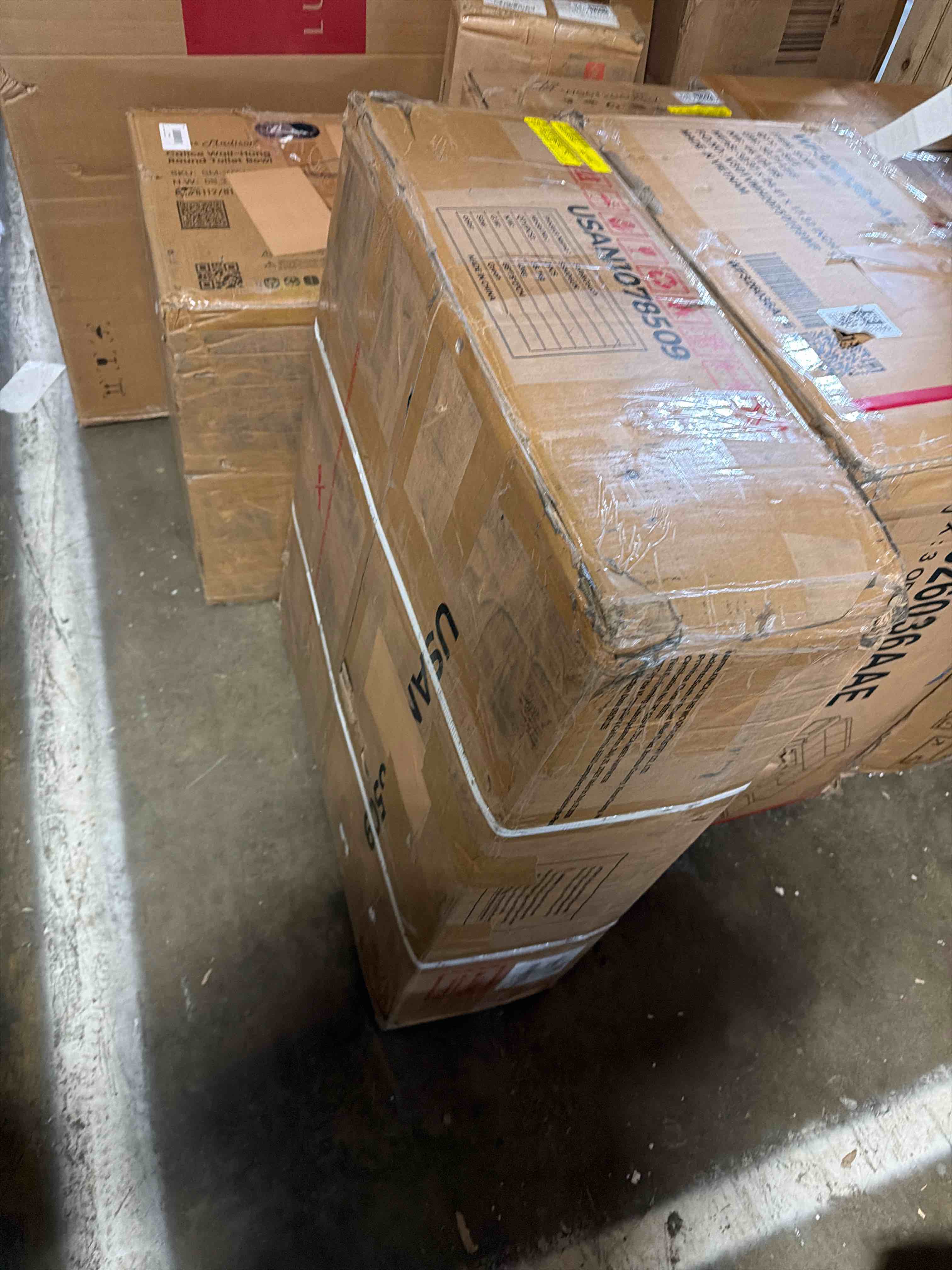 Condition photo showing As Is for 108'' Comfy L Shaped Sectional Modular Cloud Sofa with Ottoman, Tool-free Easy Assembly Corduroy Couch