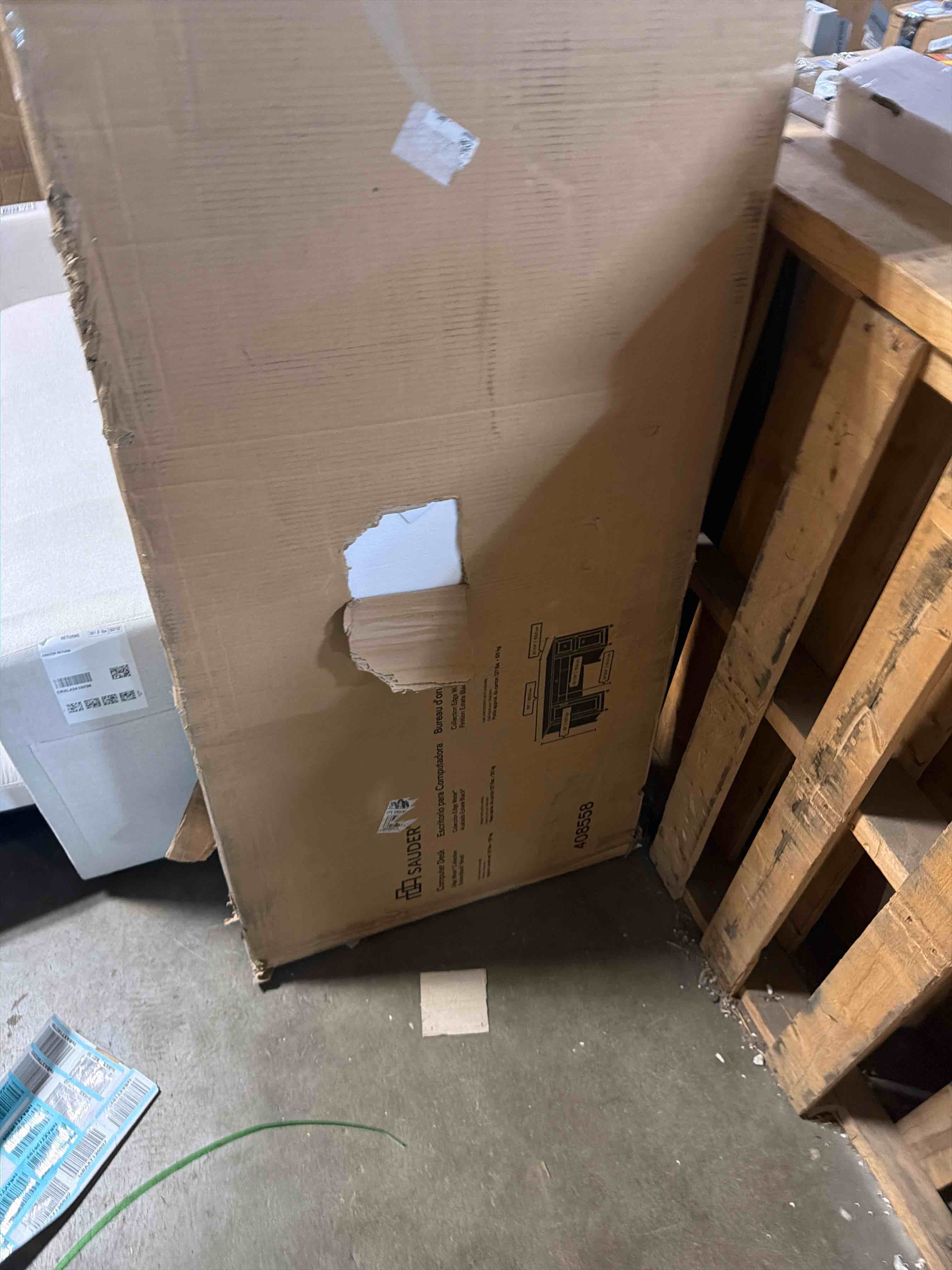 Condition photo showing Good Condition for Sauder Edge Water 2-Drawers Computer Desk  Estate Black Finish