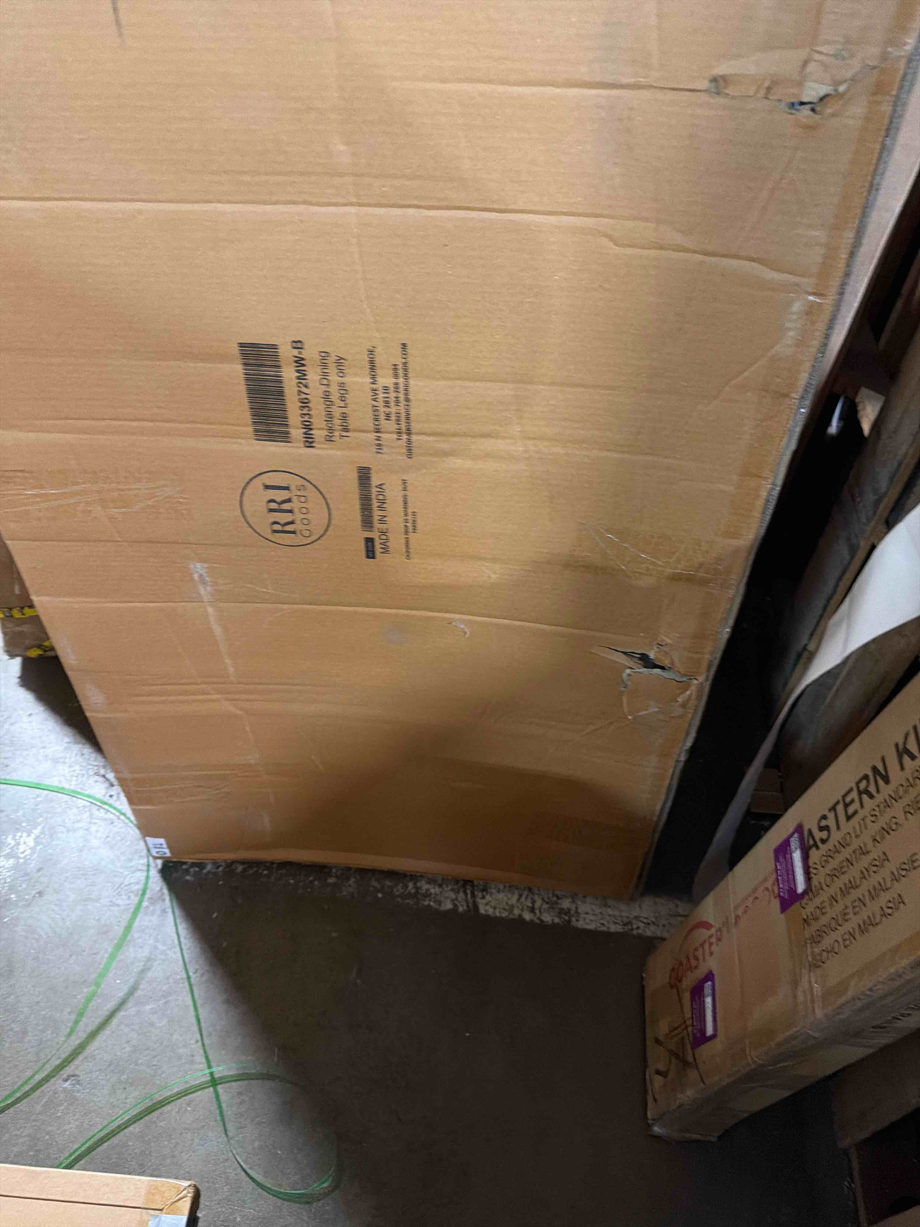 Condition photo showing As Is for Contemporary Rectangle Dining Table with Spider Leg Design - Mango Wood Top, Sturdy Metal Base - Mango Ruff Natural Finish - Modern Elegance Dining Room Decor, 72" L x 36" W x 30" H