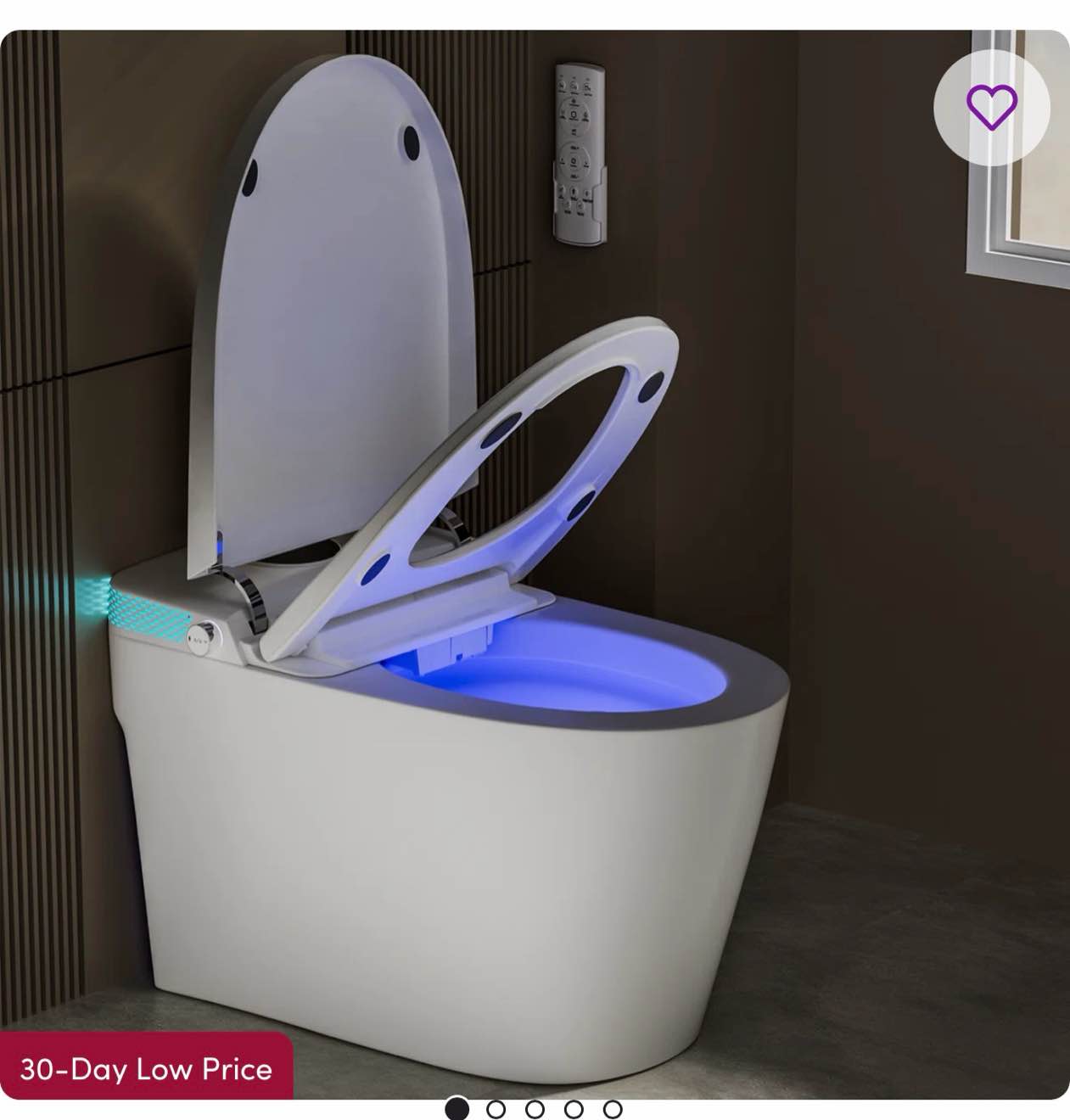 Smart Toilet With Heated Seat, Bidet Function, Warm Air Dryer, Auto Flush, Led Display, Foot Sensor, Self-Cleaning Nozzle, Wireless Remote – Ideal For Home, Hotel, Office WE25101301