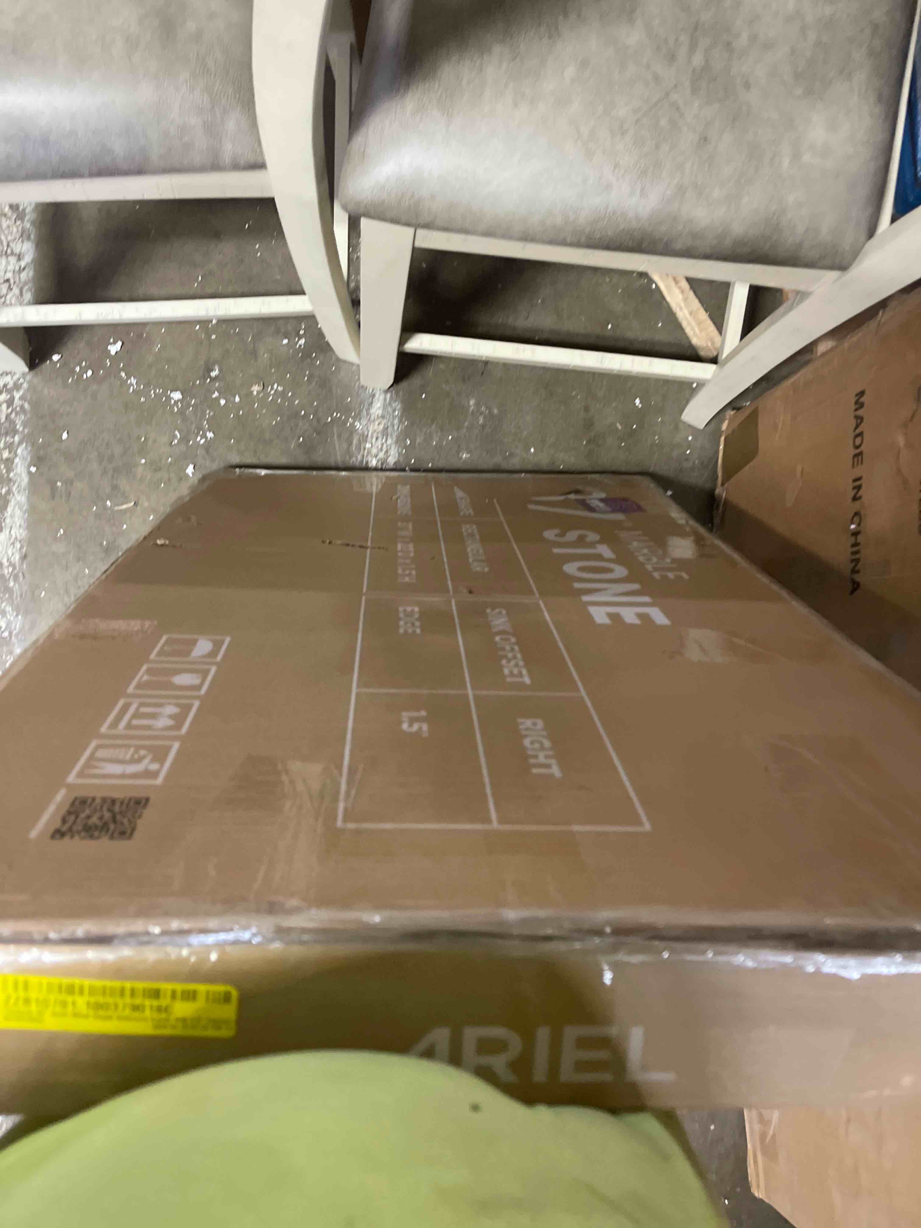 Condition photo showing As Is for 37'' Marble Single Bathroom Vanity Top with Sink