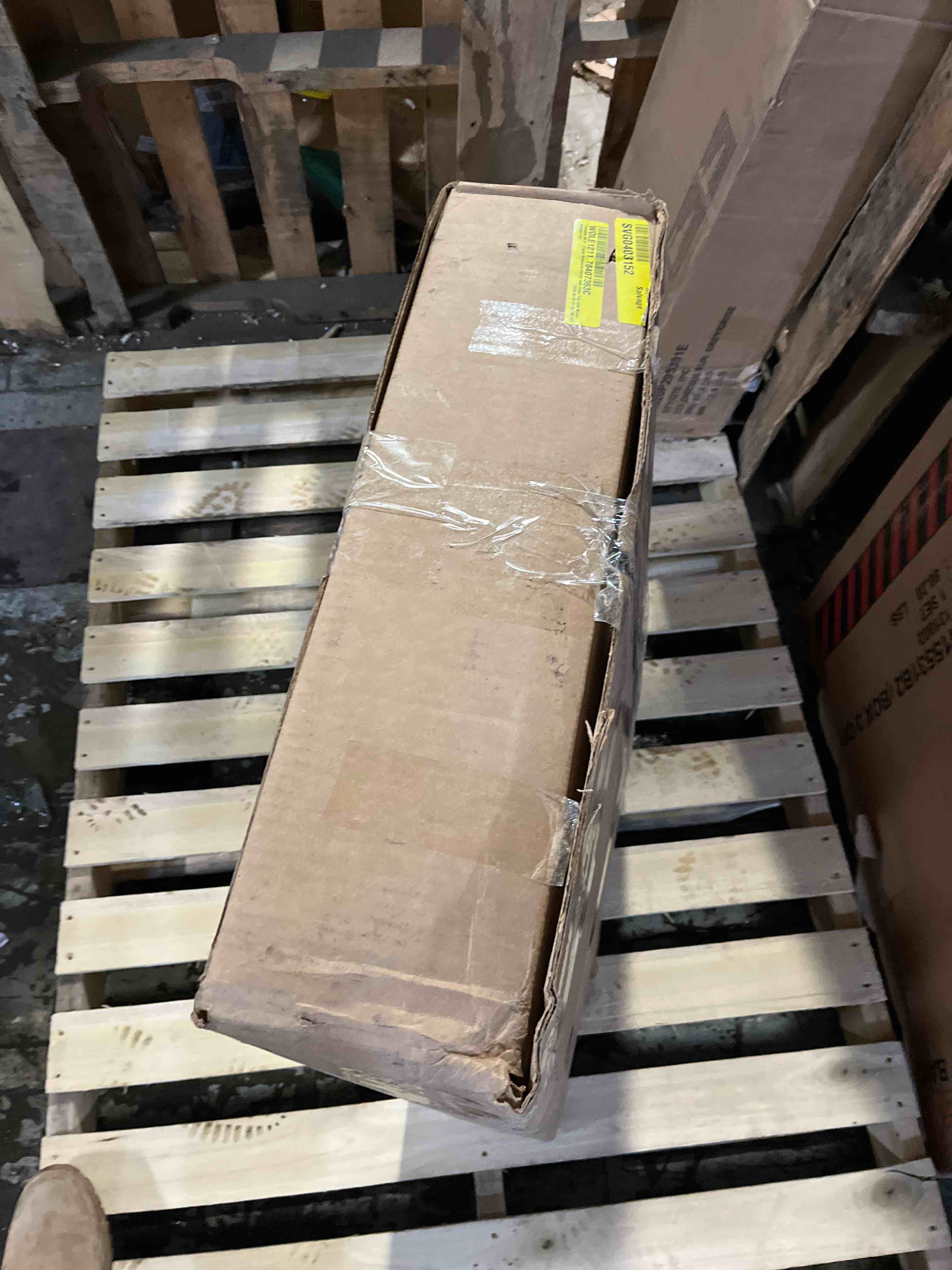 Condition photo showing As Is for Tanyetta 36.6" Single Bathroom Vanity with Glass Top with Mirror(Incomplete)