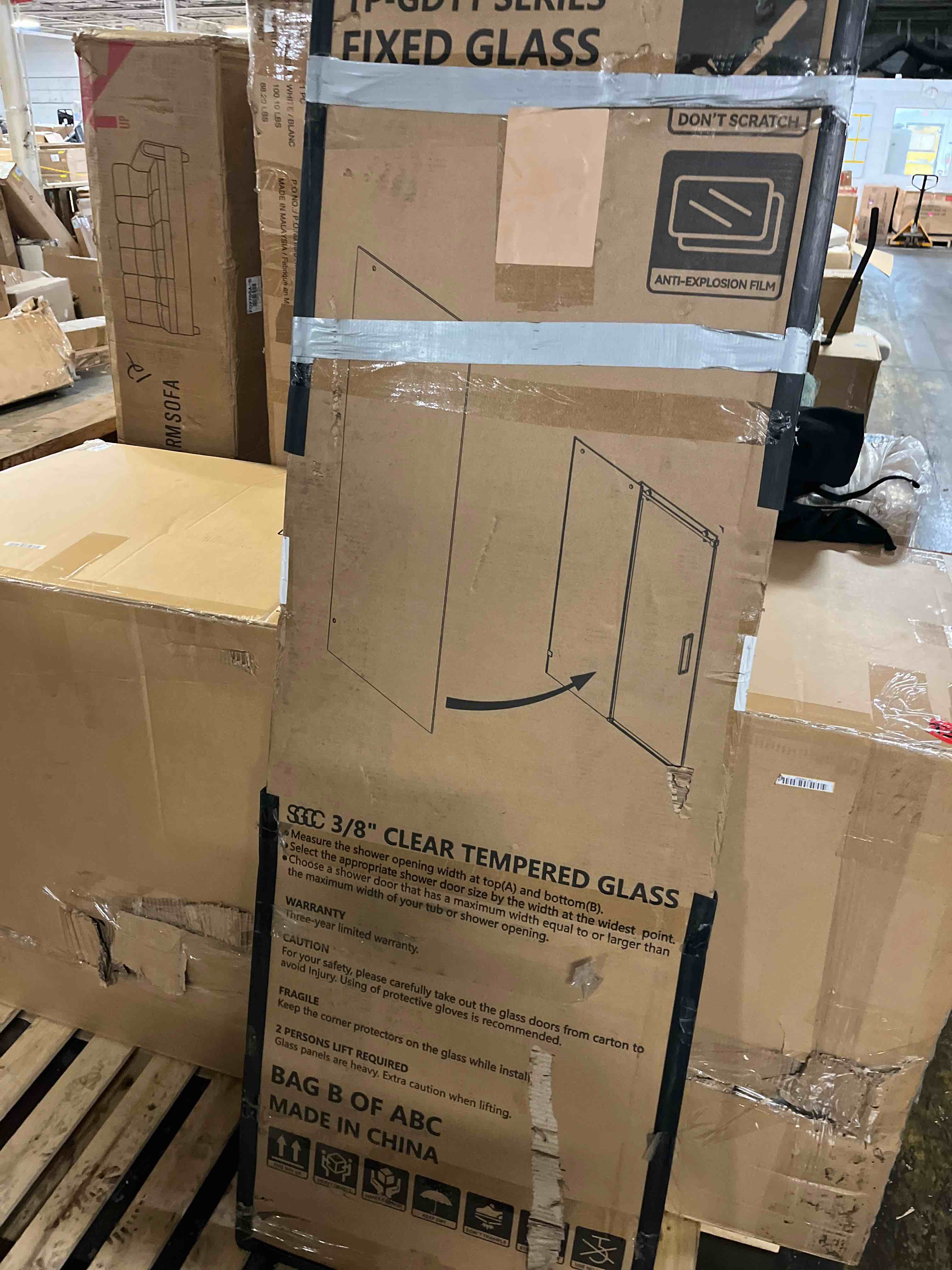 Condition photo showing New/Like New for SINGLE SIDE SLIDING GLASS DOOR 3/8 tempered glass 