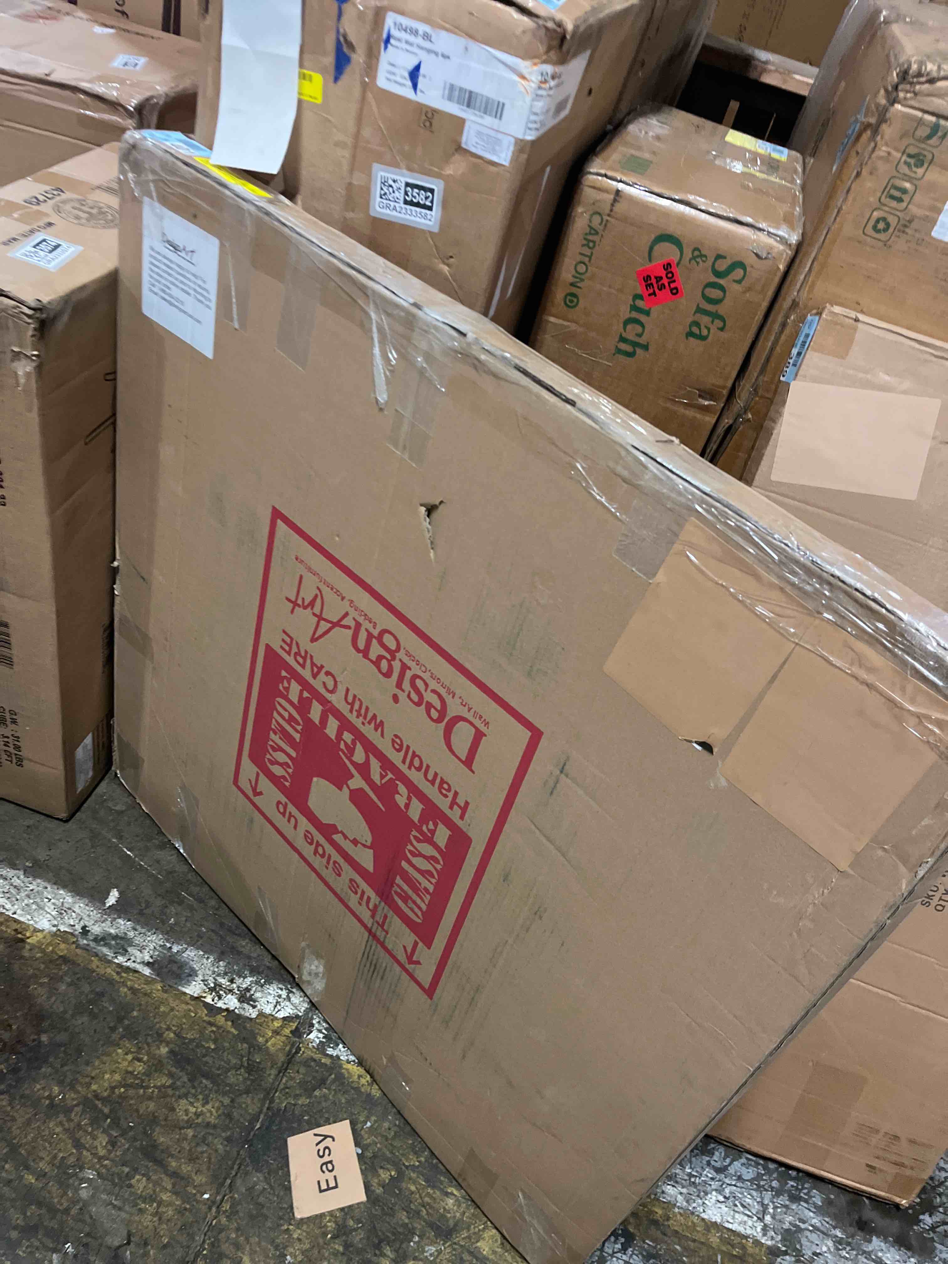 Condition photo showing New/Like New for Blue and Orange Collaged Spiral  4293179251  Abstract Round Print on Metal Art