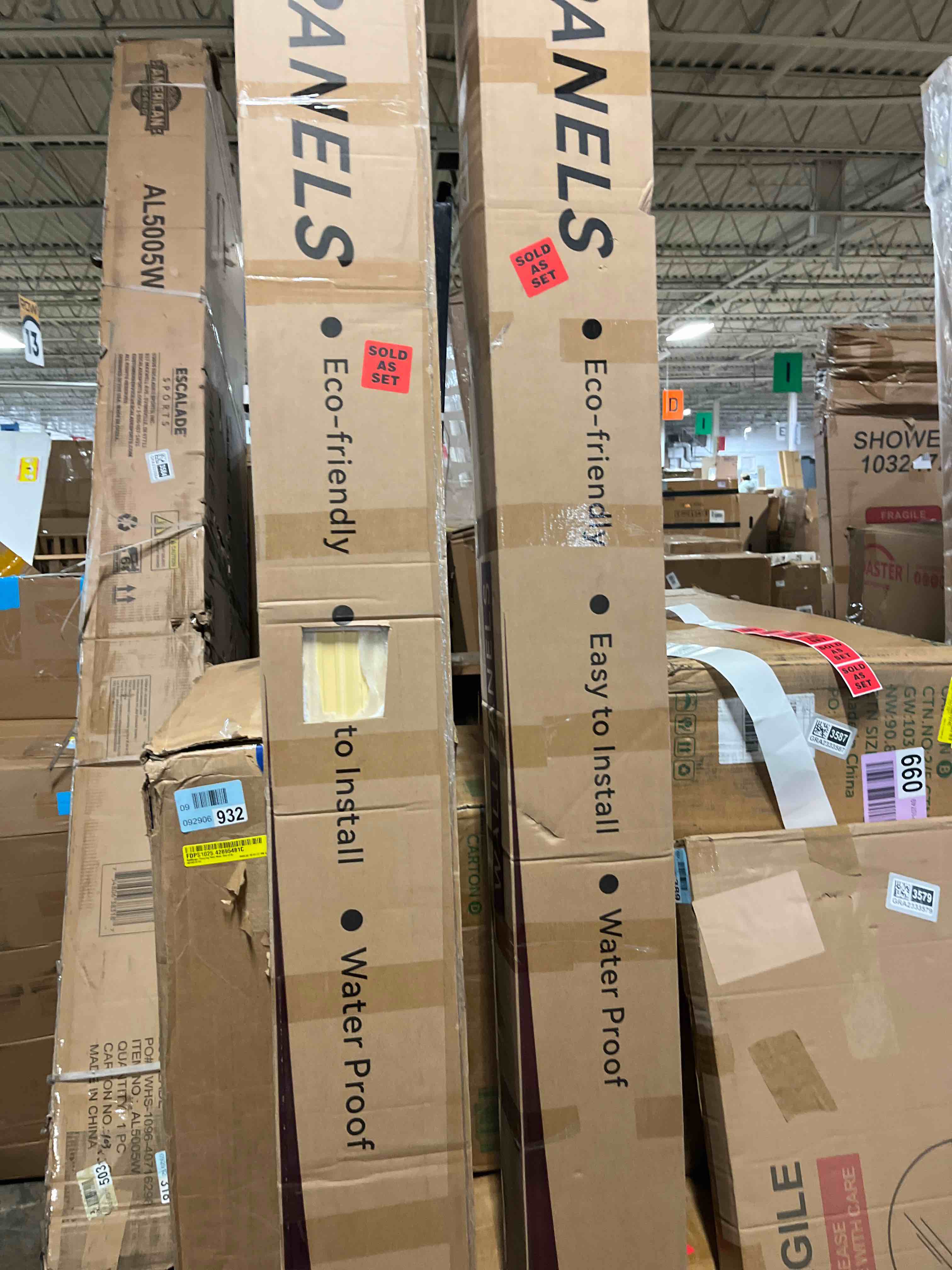 Condition photo showing New/Like New for WPC Wall Panels, 8-Pack 94.5 × 6 Inch 3D Wall Panels for Interior Wall Décor, Modern Accent Wall Panels for Office Spaces, Living Room, TV Background (Oak)(set of 2)