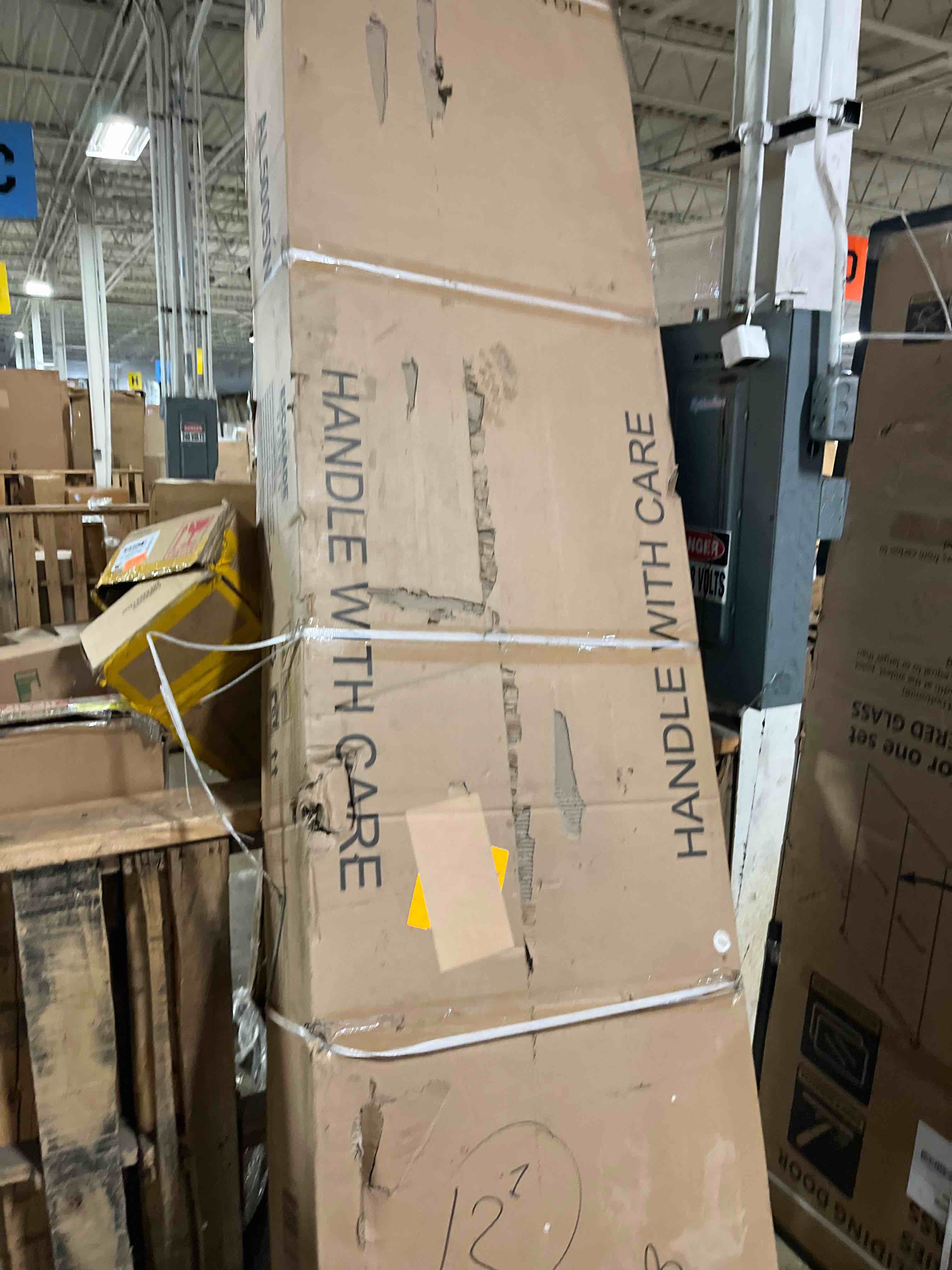 Condition photo showing As Is for American Legend LED Shuffleboard with Buffet Top - Modern Style - Light Up LED Rails - Buffet Top with 2-Piece Leaf Design(SUPER SUPER HEAVY )