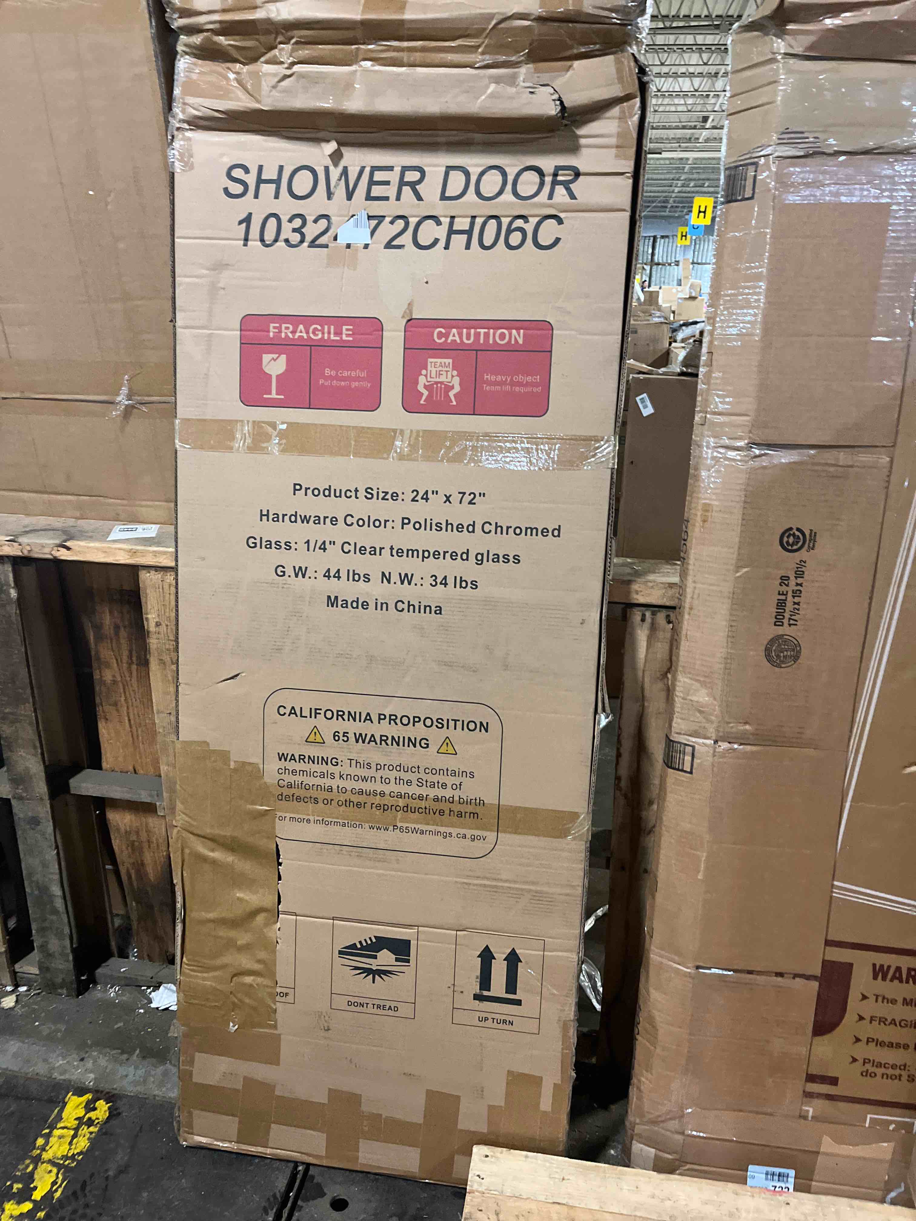 Condition photo showing New/Like New for 24" W x 72" H Door Frameless Shower Door 