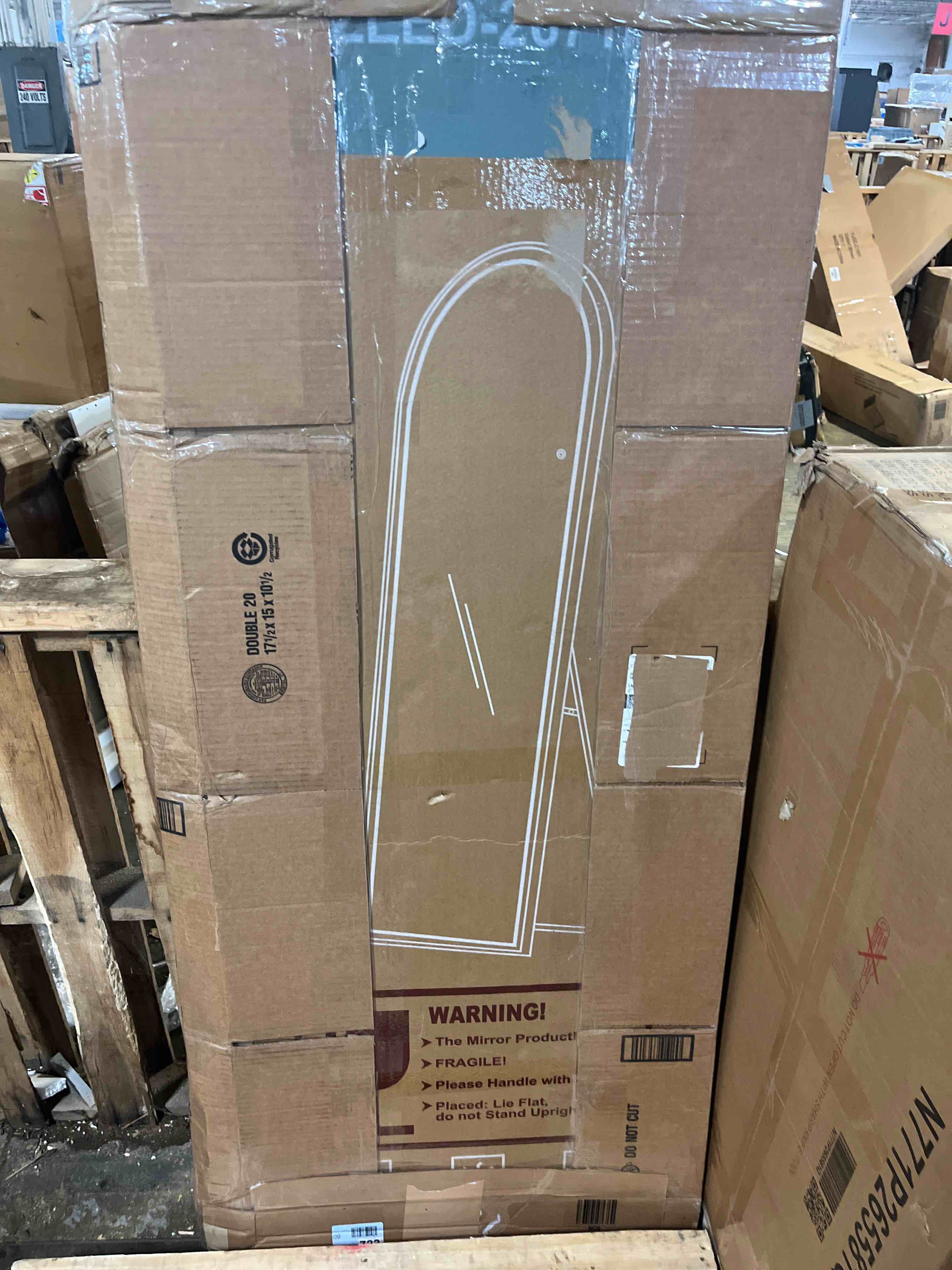 Condition photo showing New/Like New for Arched Antique Ornate Gold Full Length Floor Mirror /Free Standing