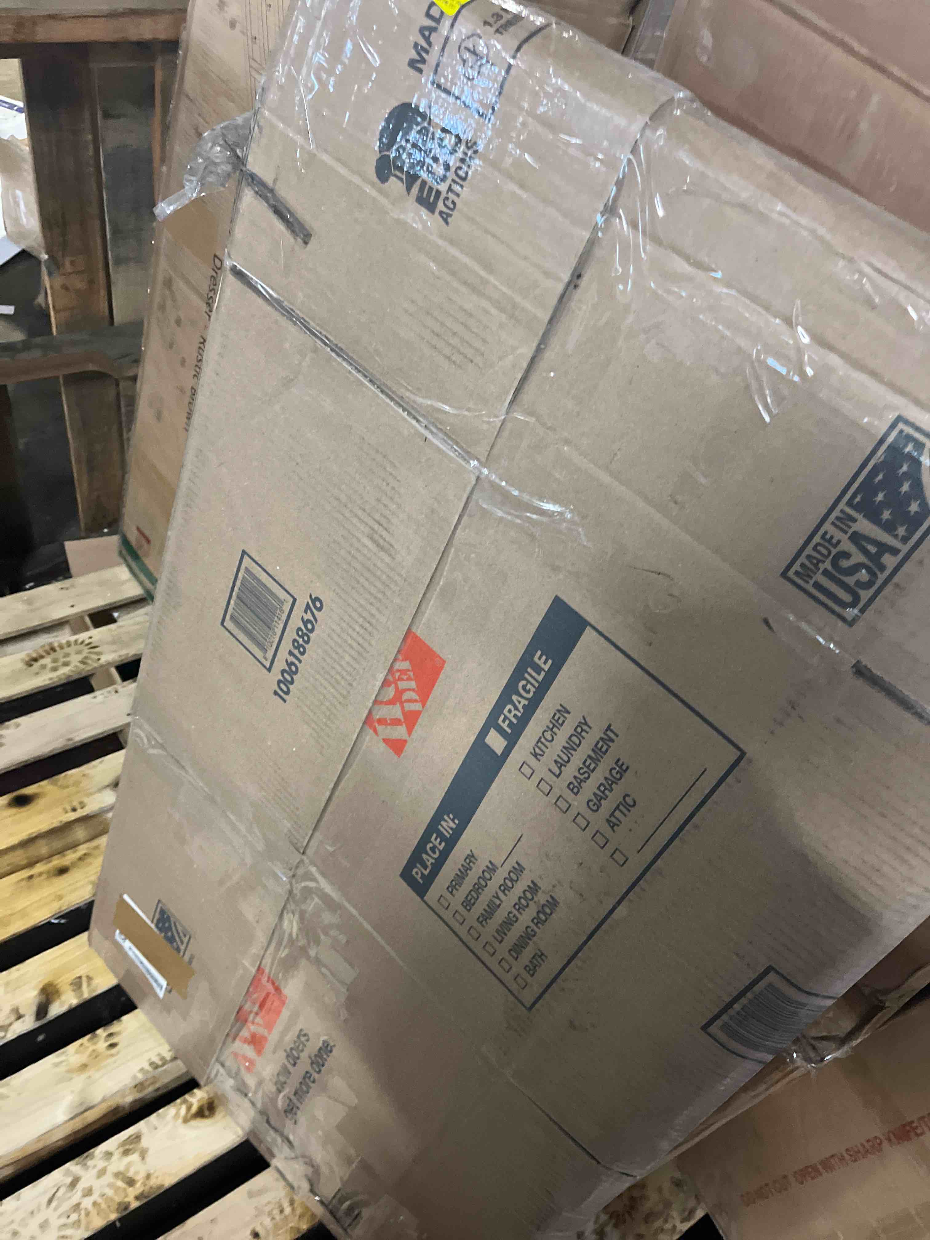 Condition photo showing As Is for Contemporary Desk With Faux Marble On Top USB & Power Outlet(Incomplete different box)