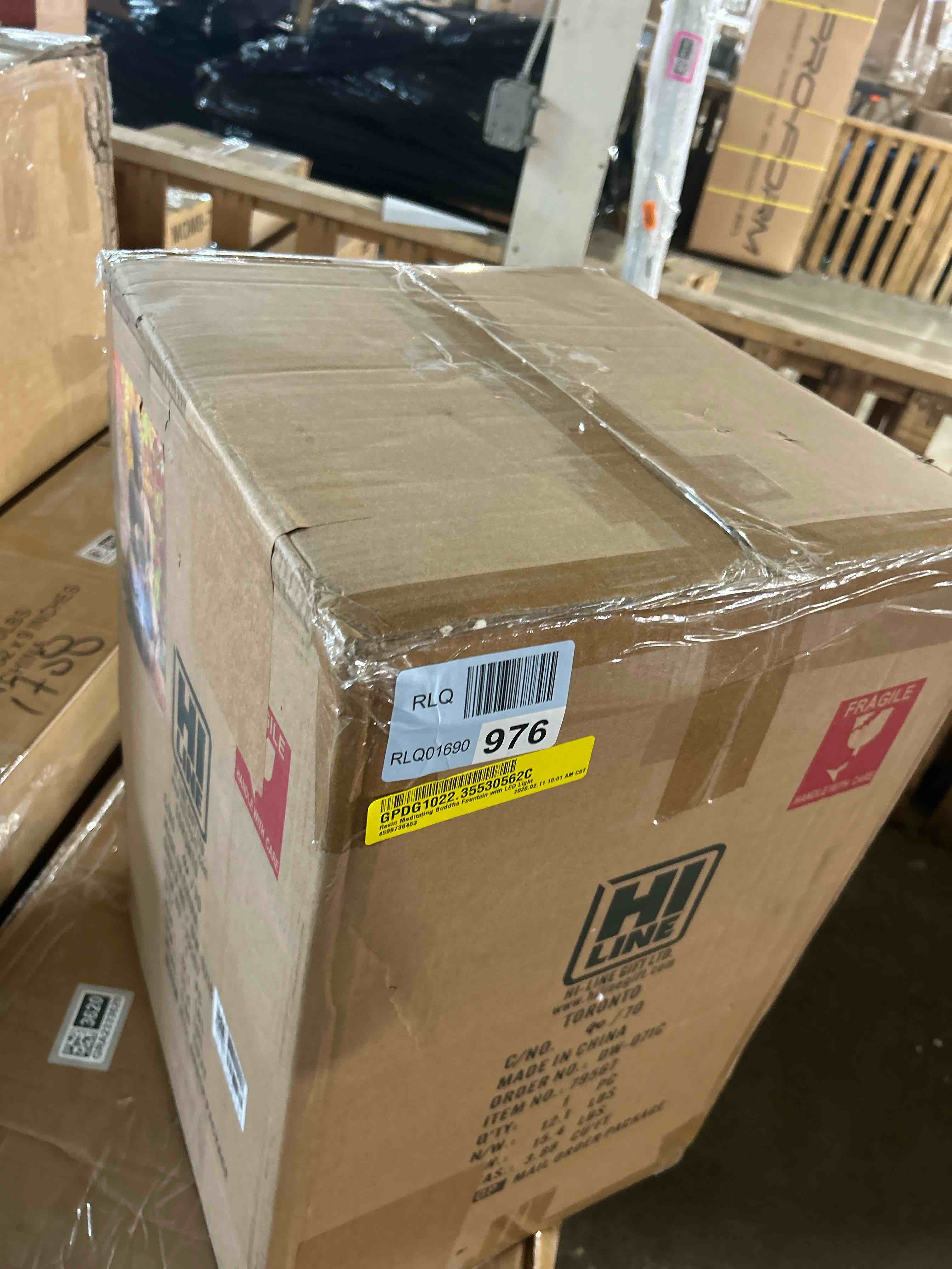 Condition photo showing New/Like New for 19in Meditating Buddha Outdoor Water Fountain, Zen Lotus Water Feature with LED Lights, Soothing Cascading Waterfall for Garden, Patio, Yard, Deck, or Porch