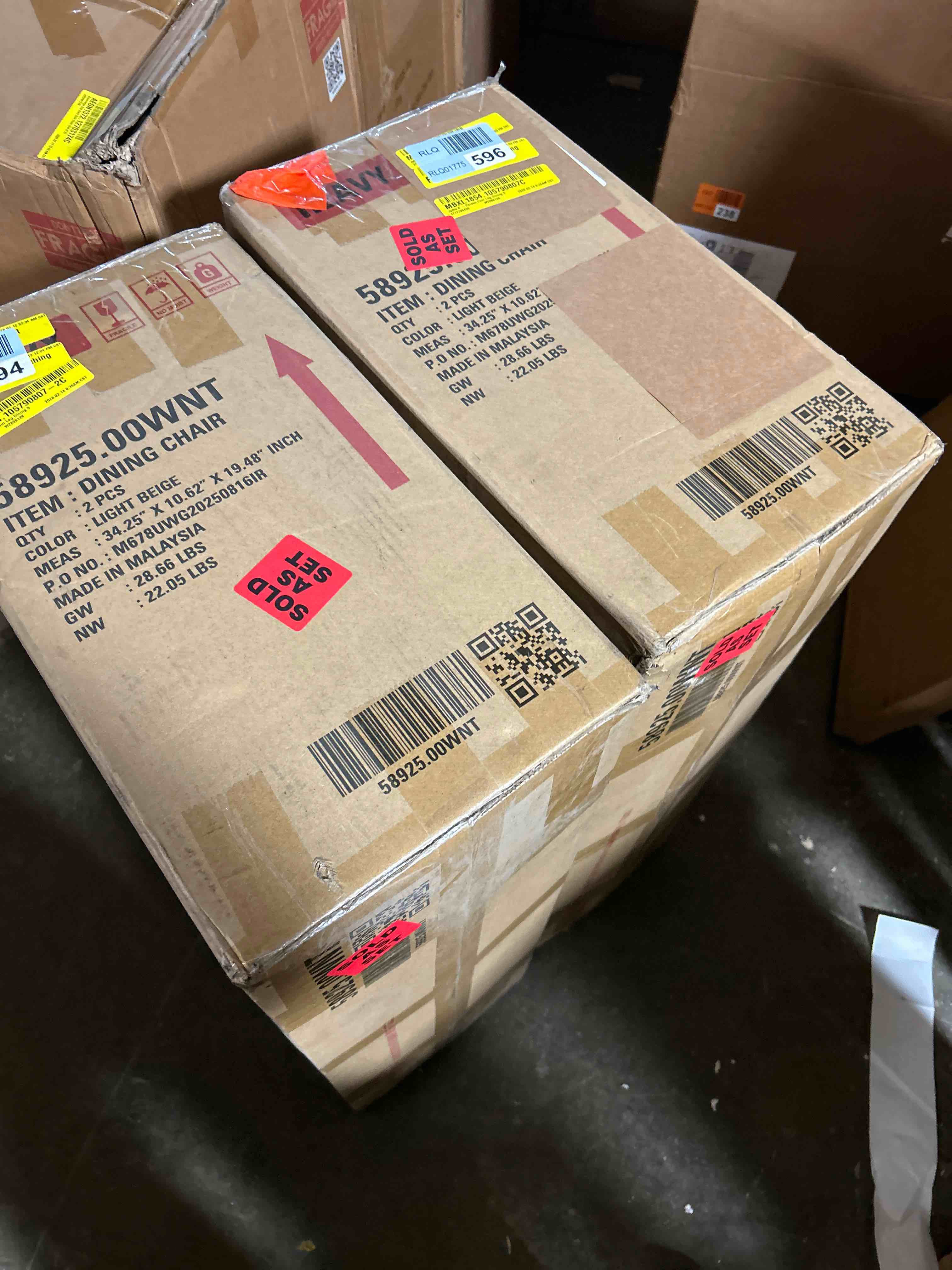 Condition photo showing As Is for Jeffie 6 Person Four Leg Dining Set of 4 chairs(4 CHAIRS ONLY)