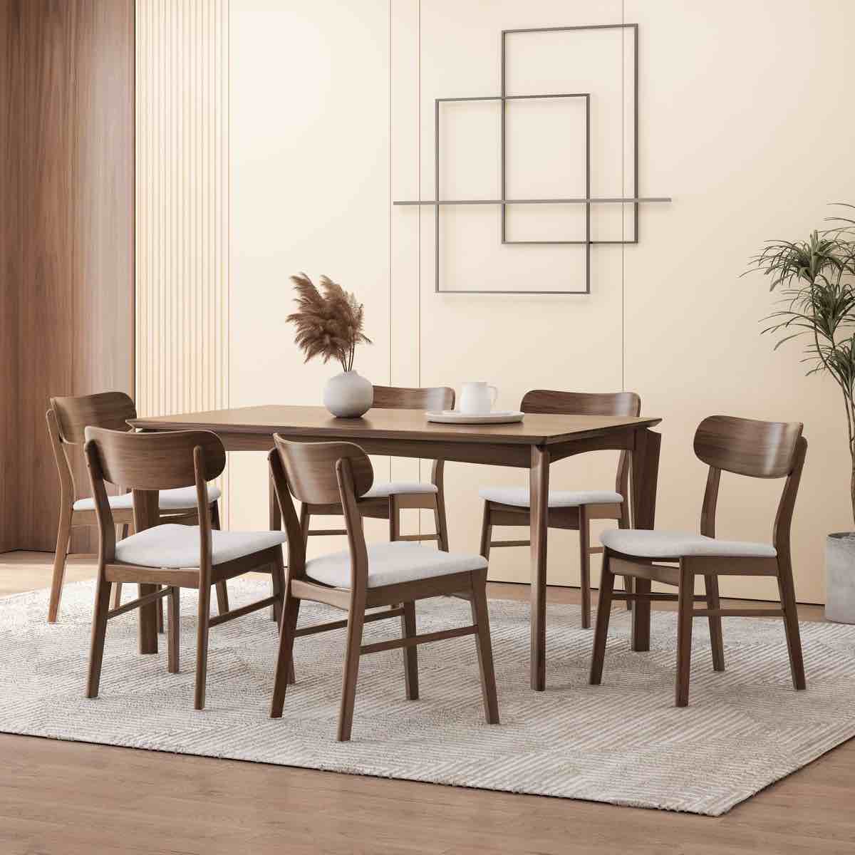 Condition photo showing As Is for Jeffie 6 - Person Four Leg Dining Set(2 chairs only)