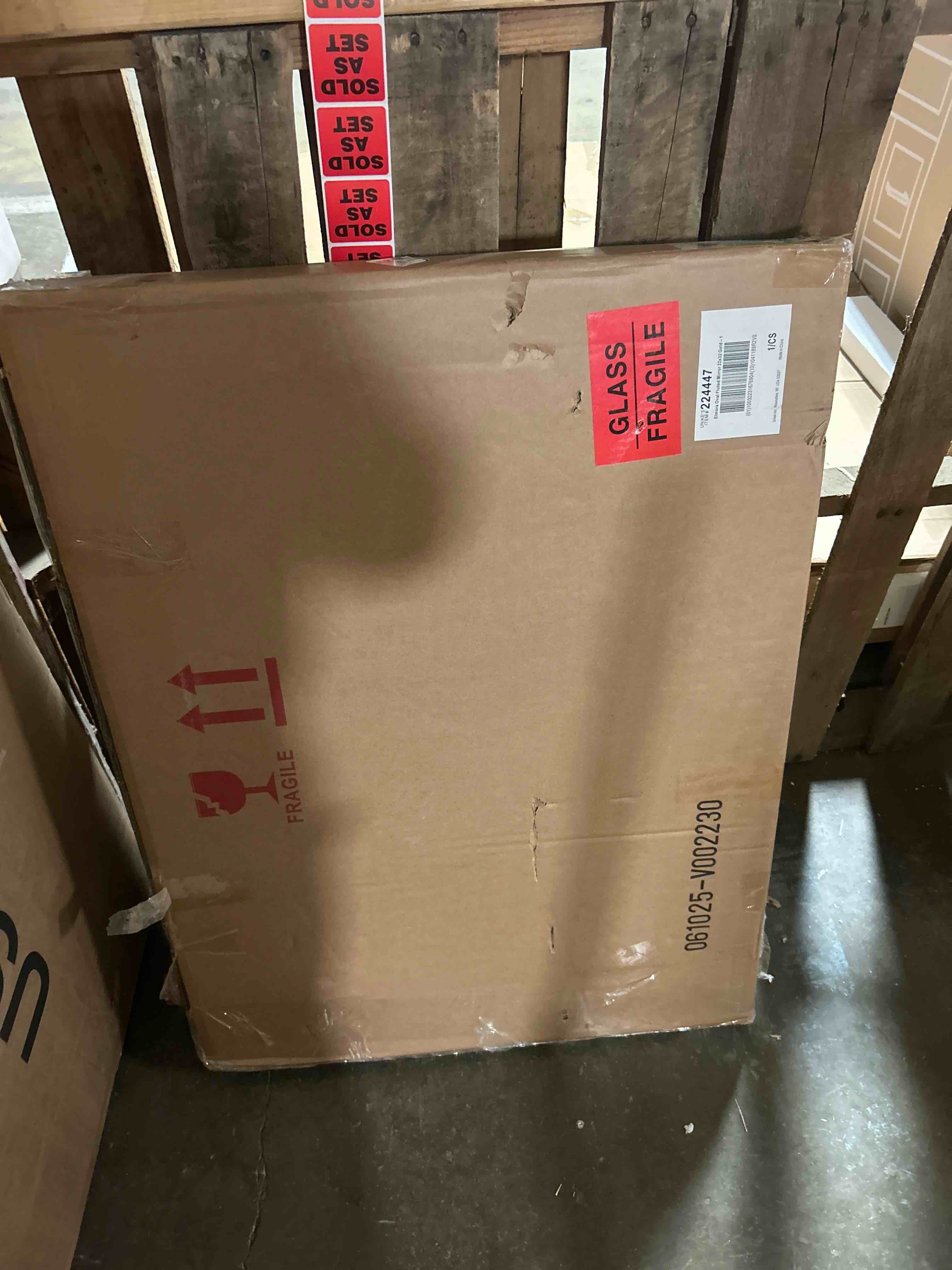 Condition photo showing New/Like New for Anant Oval Fluted Wall Mirror