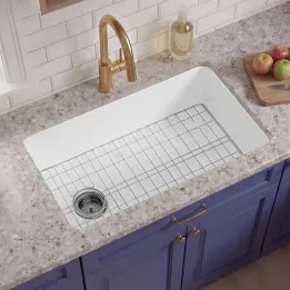 Rectangular Fireclay 32" L x 19" W Fireclay Undermount Kitchen Sink