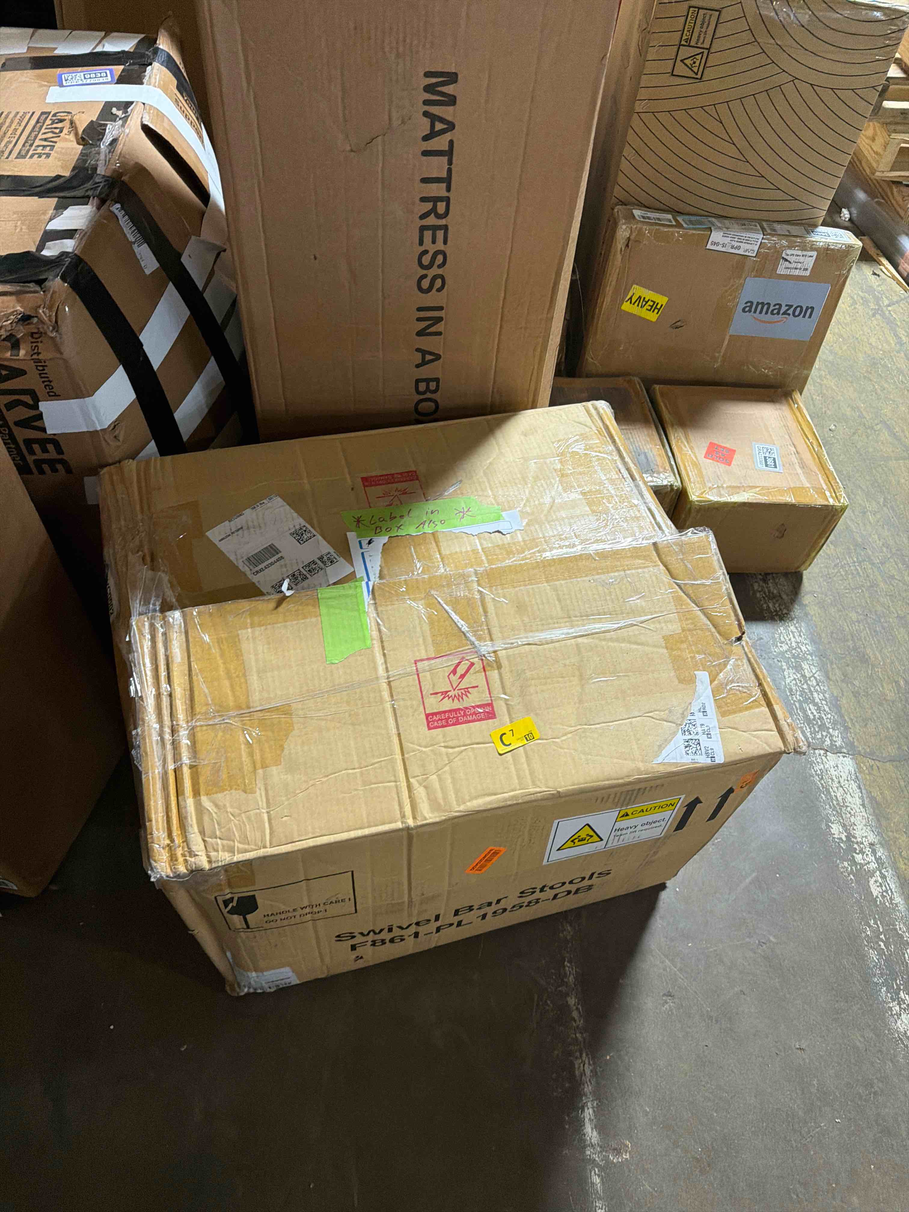 Condition photo showing New/Like New for Counter Height Bar Stools, 26 Inch Seat Height Upholstered Swivel Bar Stools with Back Set of 2,Solid Wood Legs, Metal Footrest, Fabric in Insignia Blue