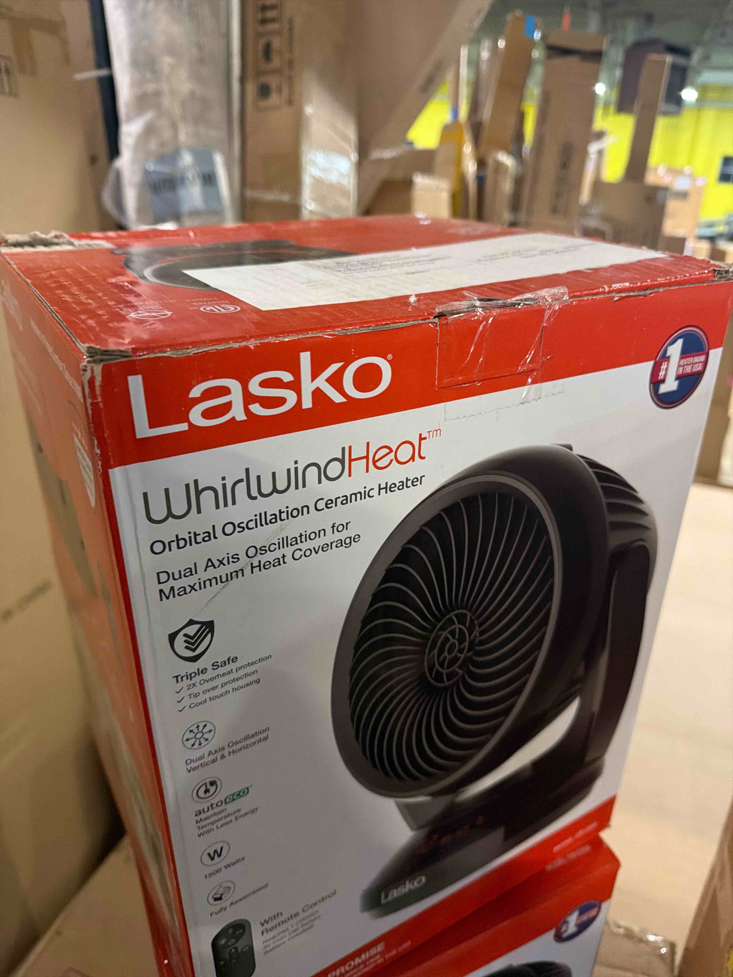 Condition photo showing New/Like New for Lasko Whirlwind Heat Orbital Oscillation Ceramic Space Heater with Remote
