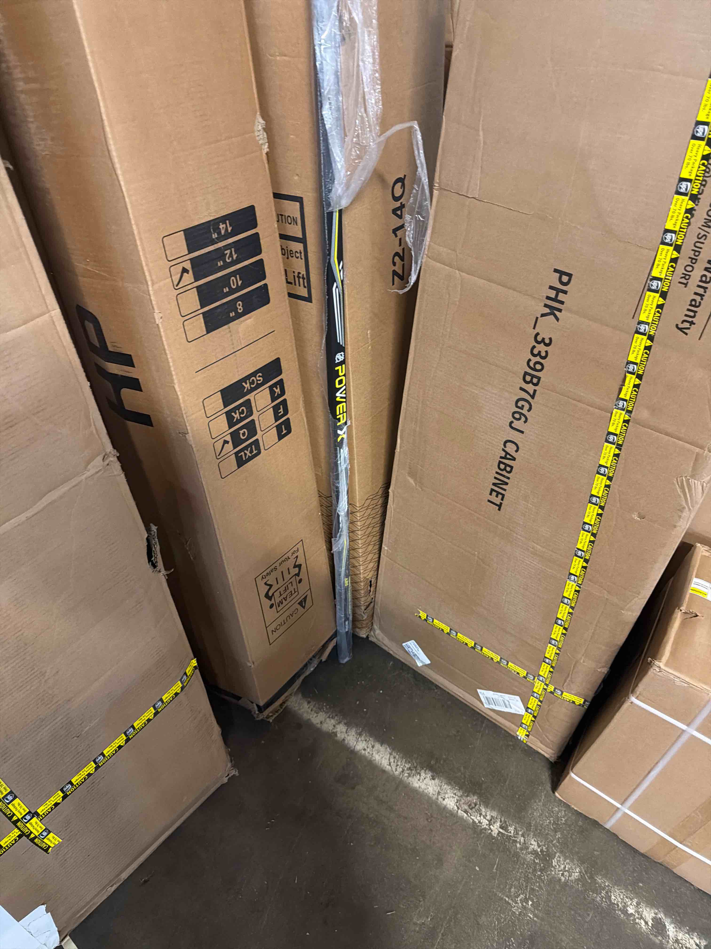 Condition photo showing New/Like New for Franklin Sports Street Hockey Sticks - Ambush Junior Street Hockey Stick - Wood and Fiberglass Shaft - ABS Blade - One Piece Stick - 46", 52", 58" Black/Yellow - Power 58" Right Shot