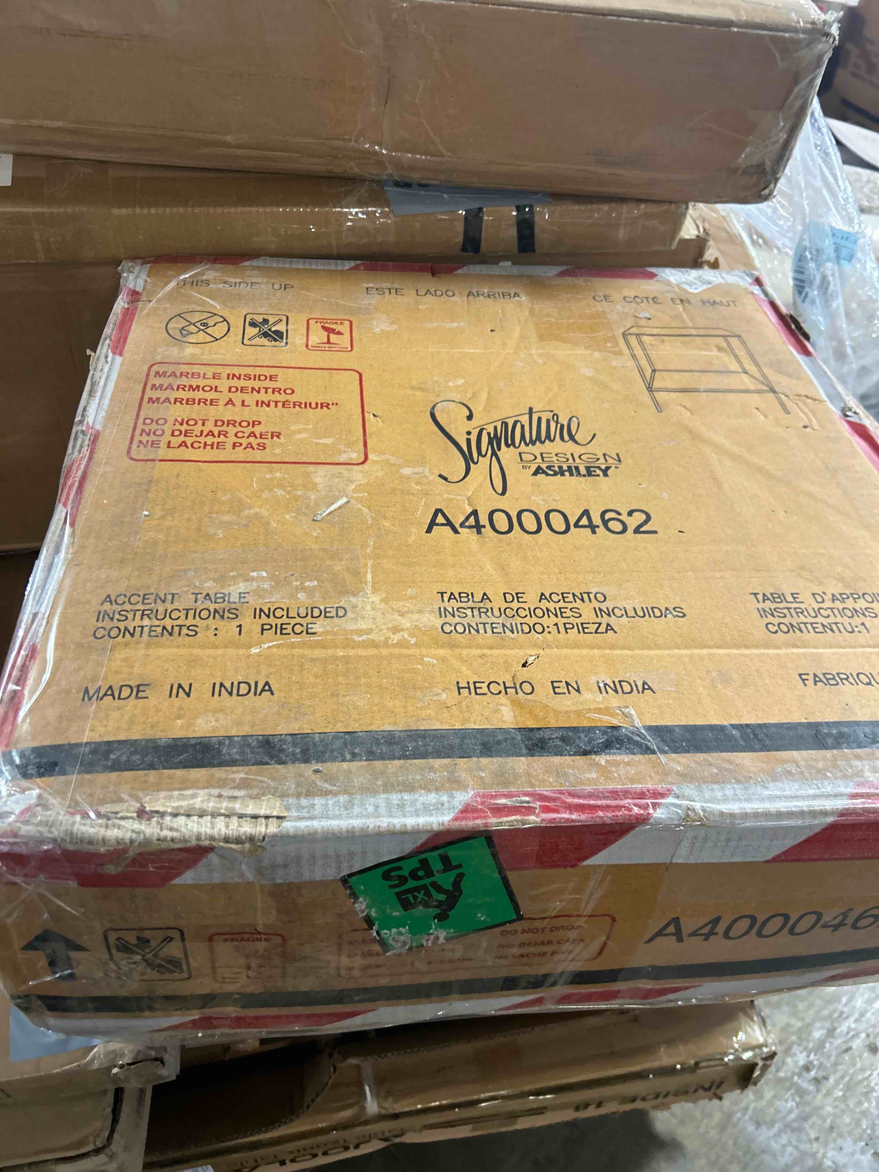 Condition photo showing New/Like New for Signature Design by Ashley Ryandale Contemporary Accent Table, Antique Black