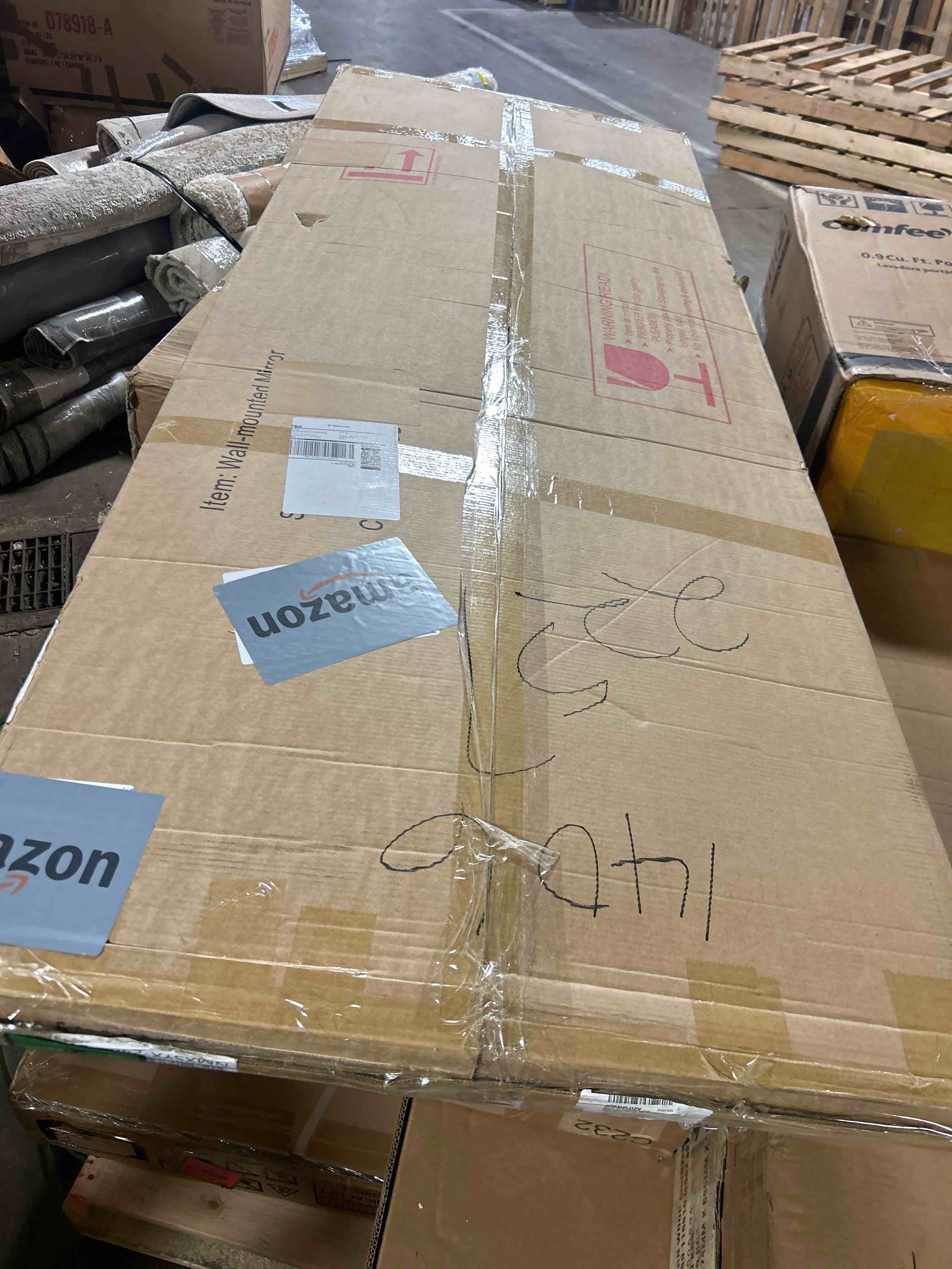 Condition photo showing New/Like New for Suidia Arched Full Length Mirror, 68"x26" Floor Mirror Freestanding, Floor Standing Full Body Mirror with Stand for Bedroom, Hanging Leaning Mounted for Living Room Cloakroom, Black