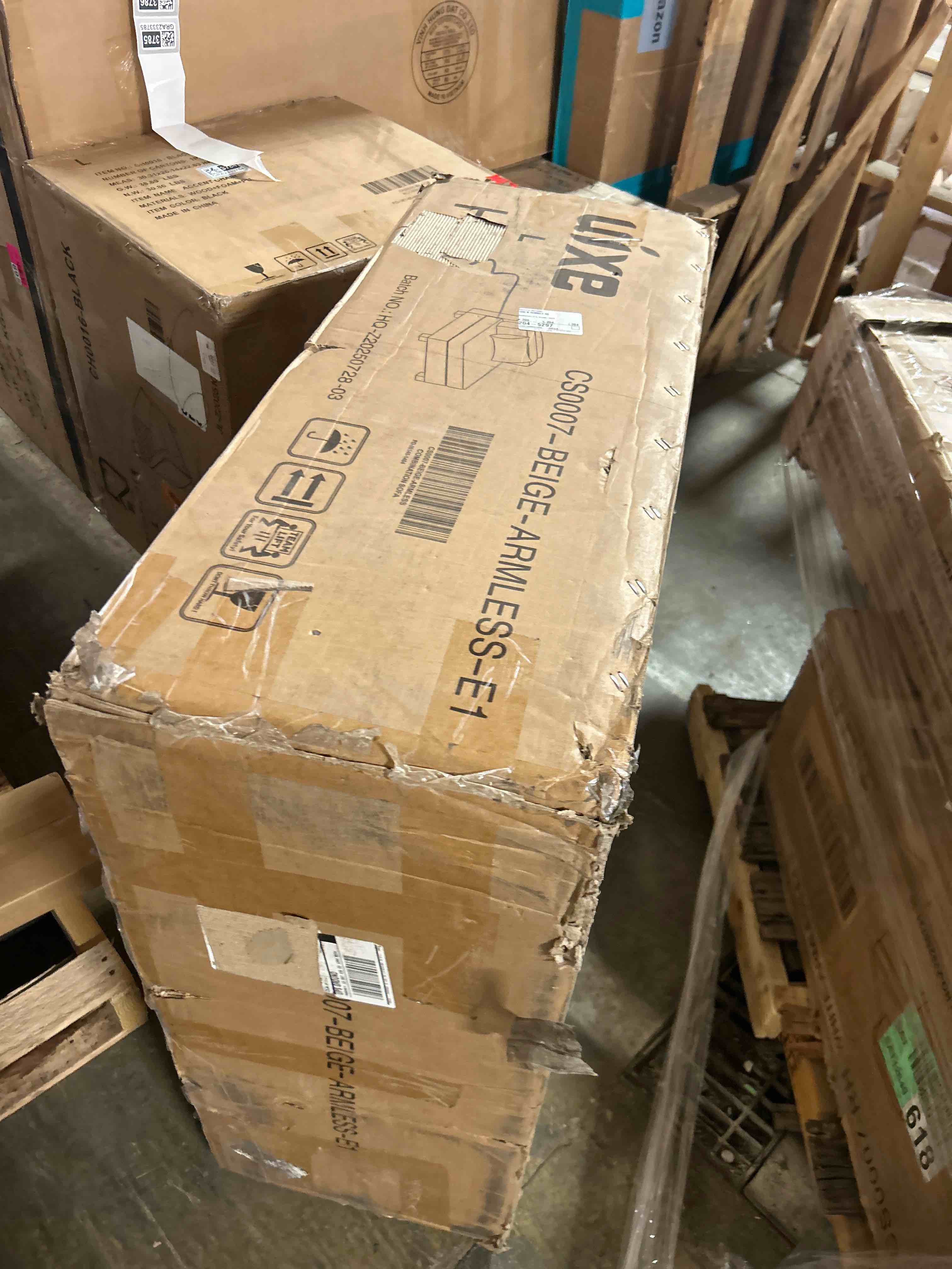 Condition photo showing New/Like New for mestyl Modular Sectional Sofa, Convertible Couch with Hidden Storage, Side Pockets Tool-Free Assembly, Round-Edge Design, Beige, Armless Single seat