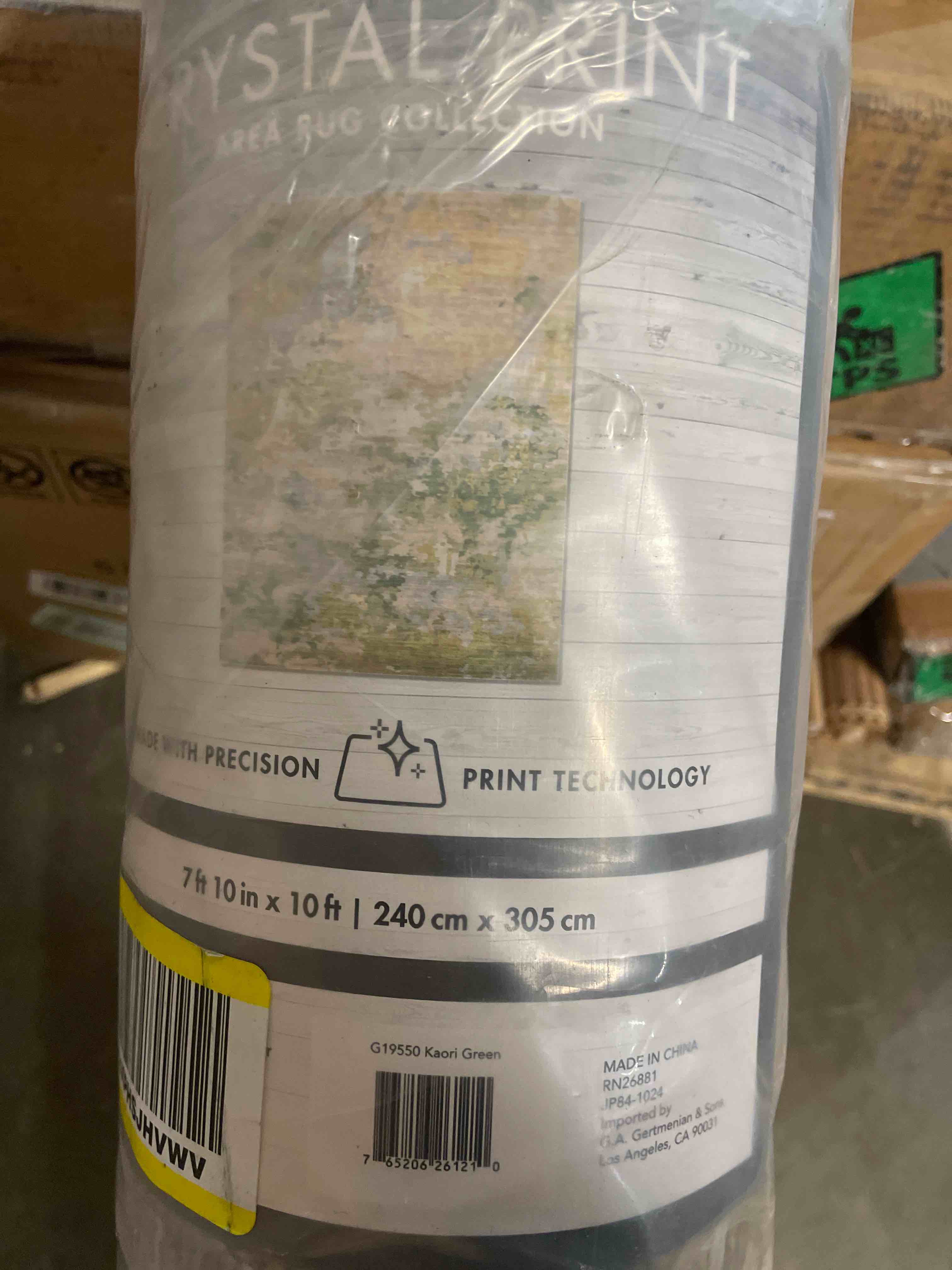 Condition photo showing New/Like New for Gertmenian Indoor Boho Area Rug - 8x10 Large, Non Slip, Super Strong, Ideal for High Traffic Areas in Bedroom, Living Room, Kitchen - Kaori, Green, 26121