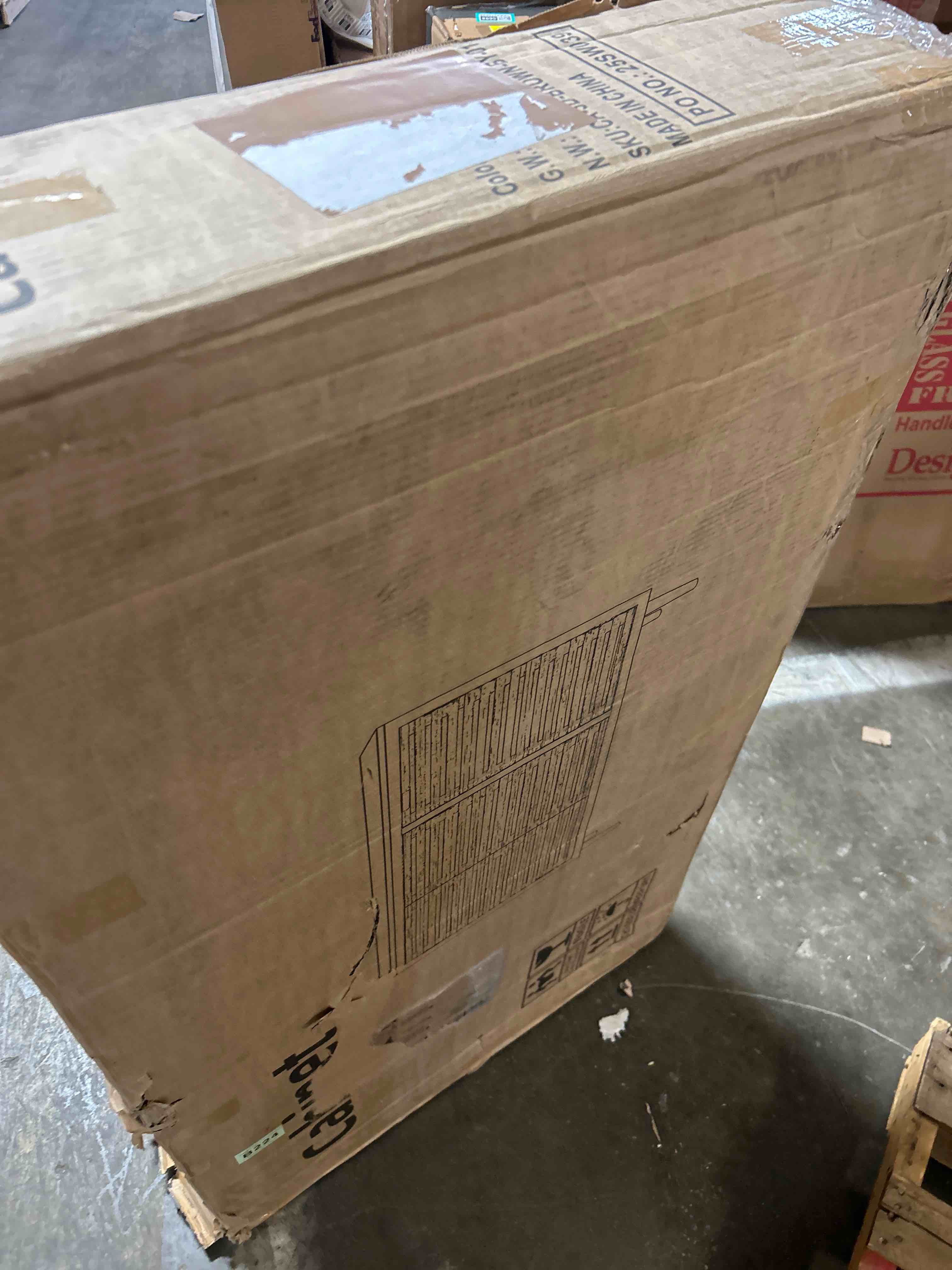 Condition photo showing New/Like New for Suniya Modern 3-Door Storage Cabinet With Adjustable Shelves