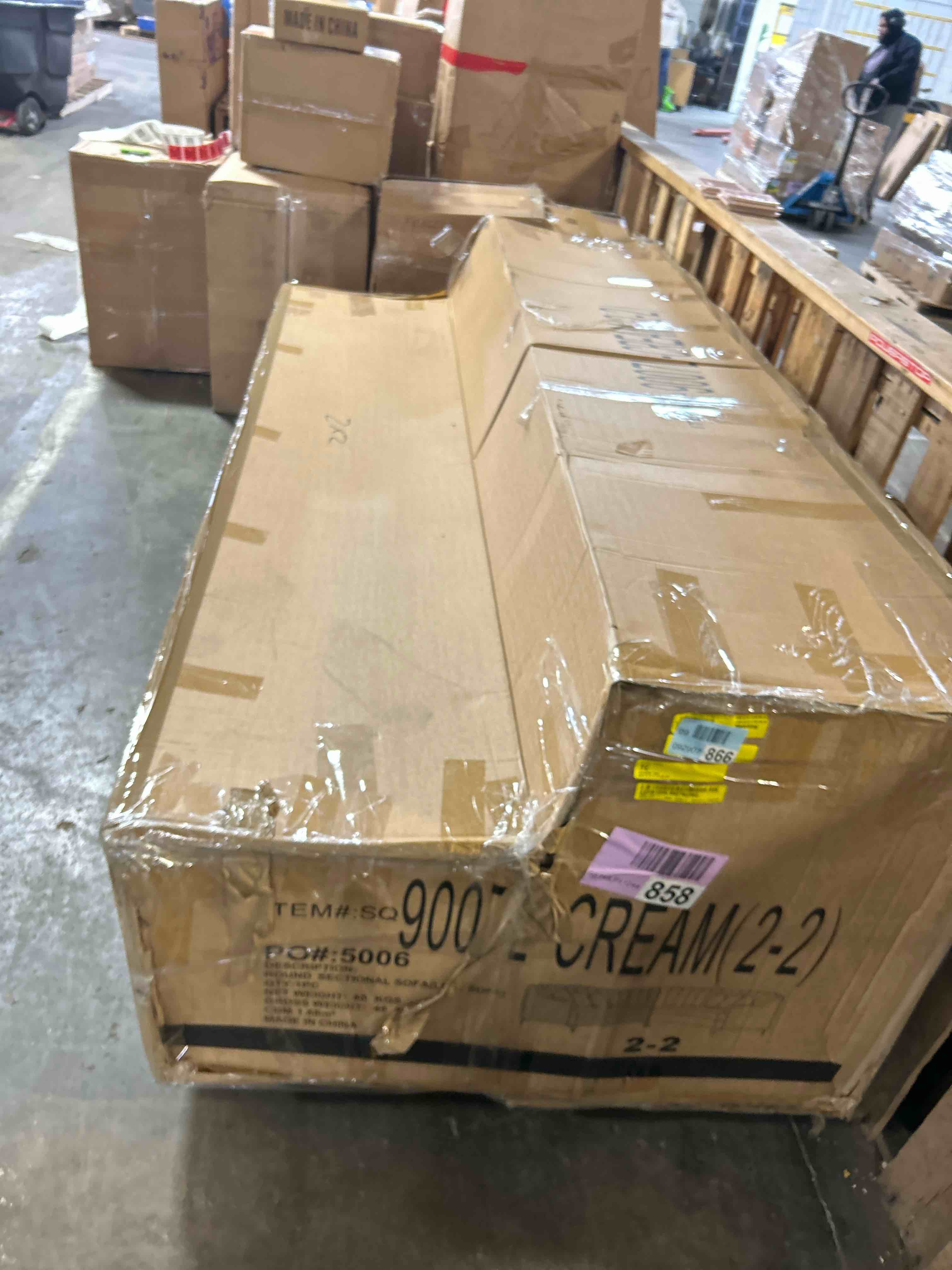 Condition photo showing Good Condition for Round sectional sofa (half of couch only box 2 of 2)